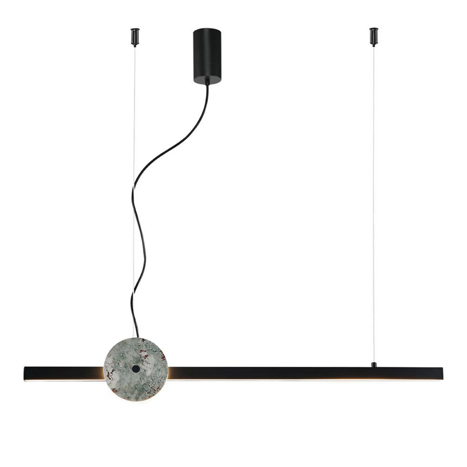 LED piekaramā lampa Anais, melna/zaļa, garums 100 cm, mākslīgais akmens