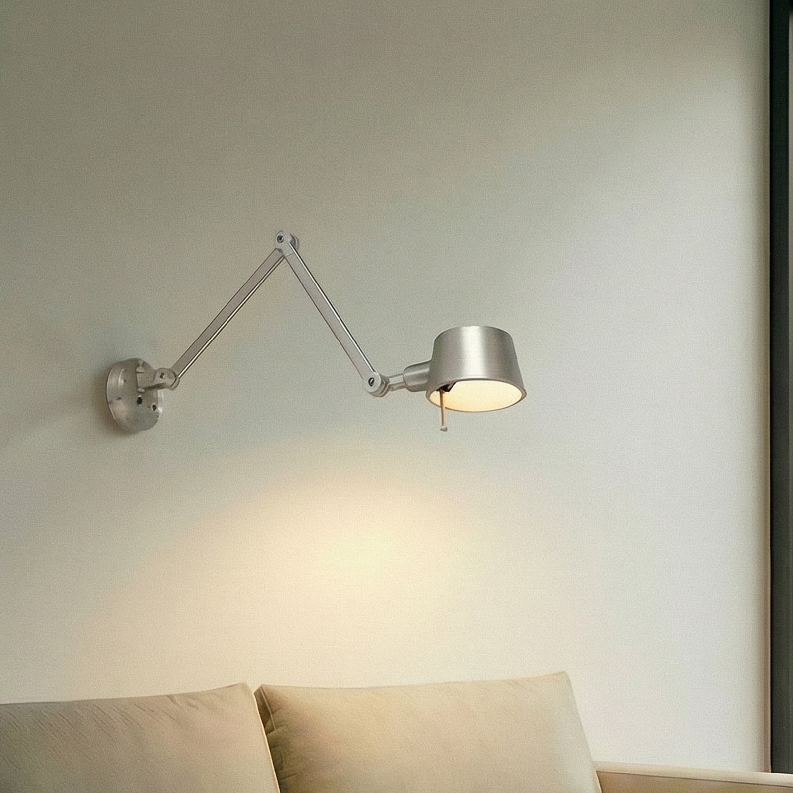 Aplică de perete Lucande Silka 91 cm nichel reglabilă E27 - Camera de zi / sufragerie - Modern - nichel satinat - Metal