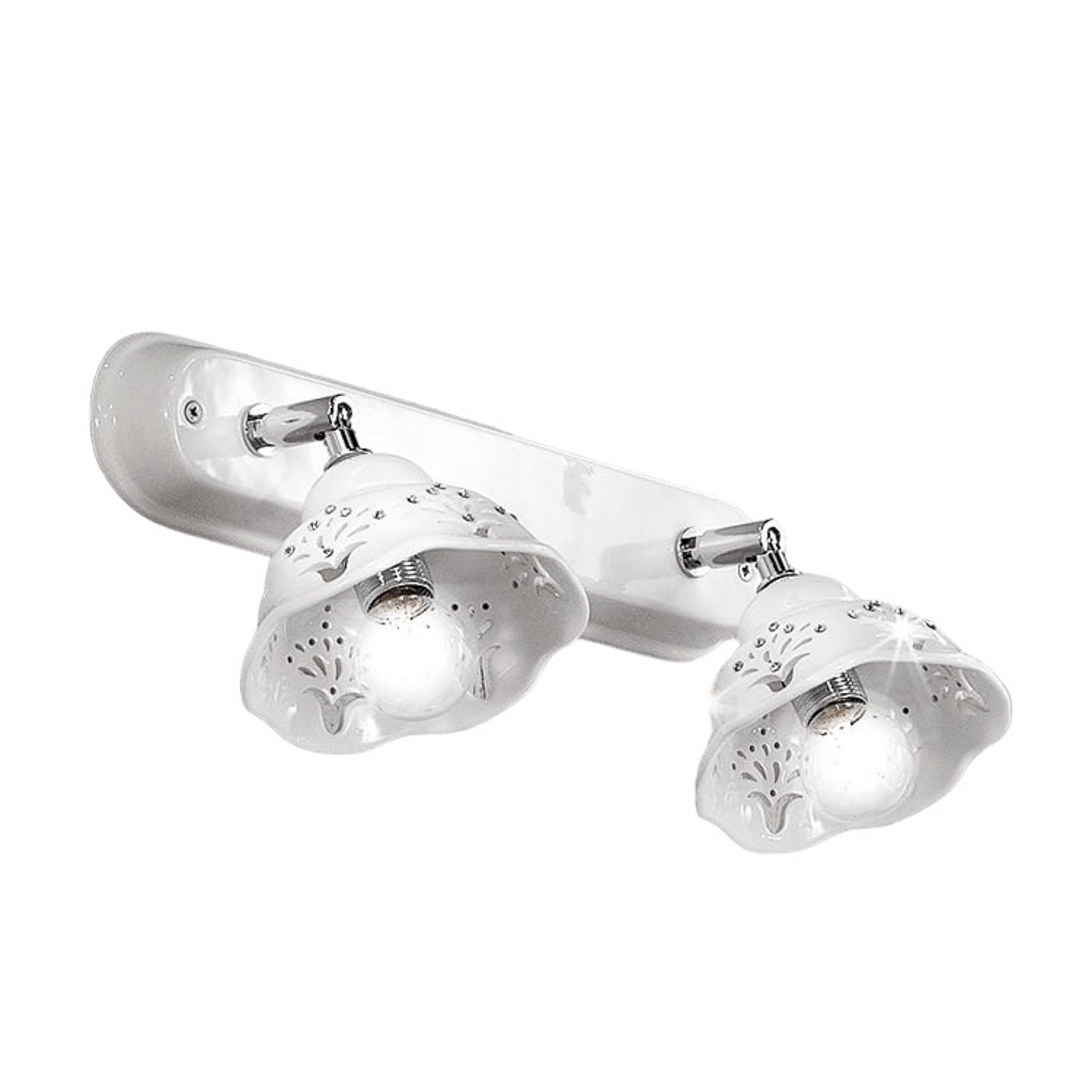 Candeeiro de parede em cerâmica Guiliano com decoração em cristal