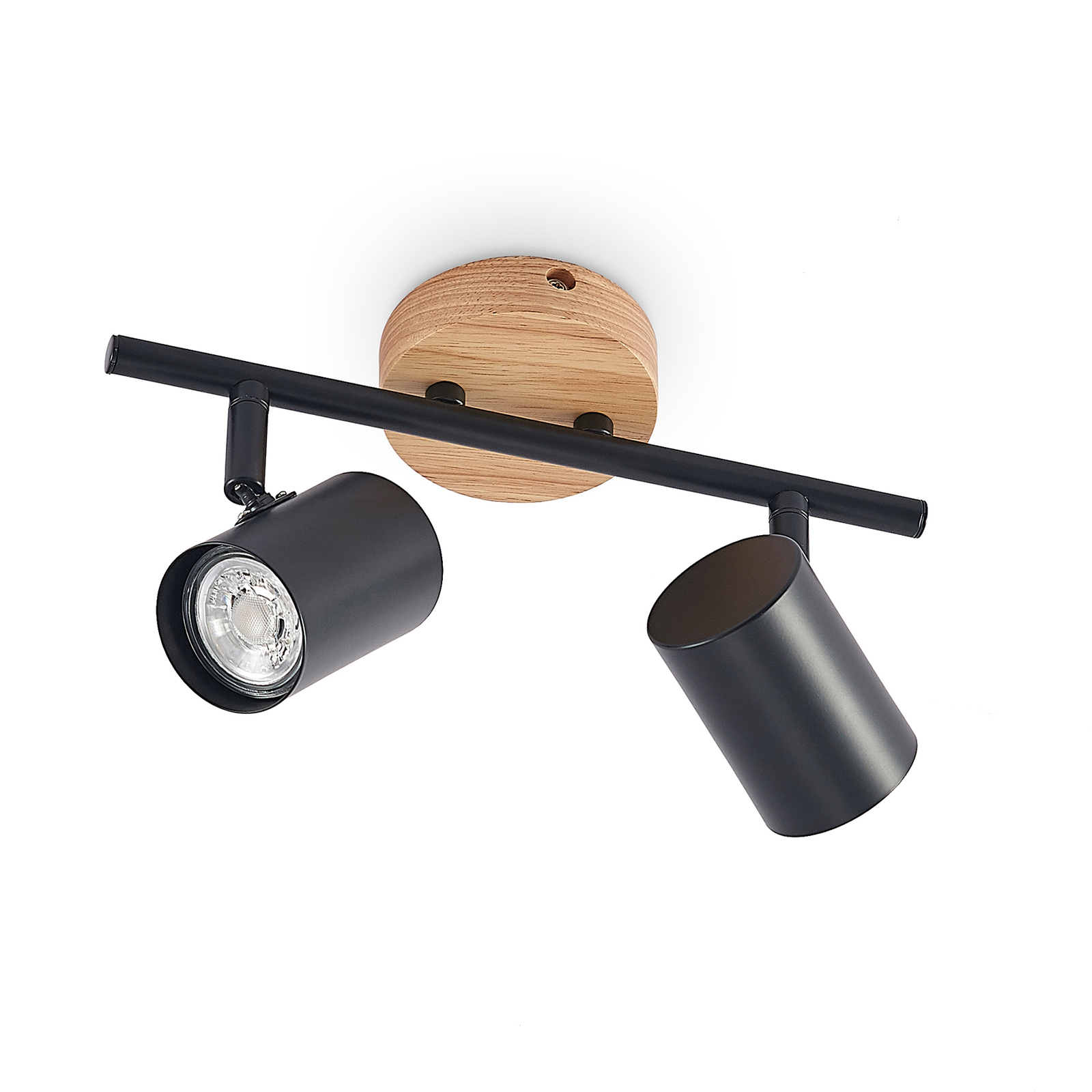 Xiomara 2 Lampa Sufitowa Black/Light Wood - Lindby