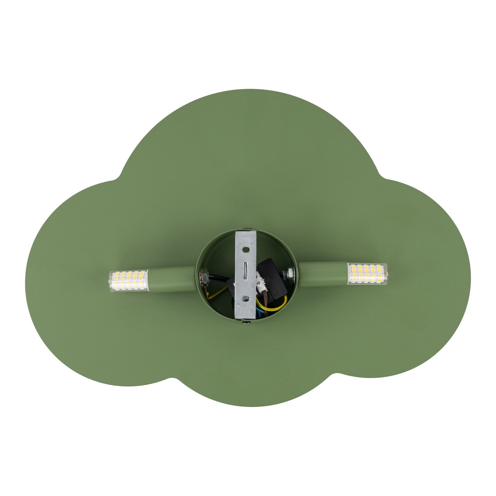 Seinavalgusti Cloud, roheline, metall, laius 38 cm, 2-leekidega, G9