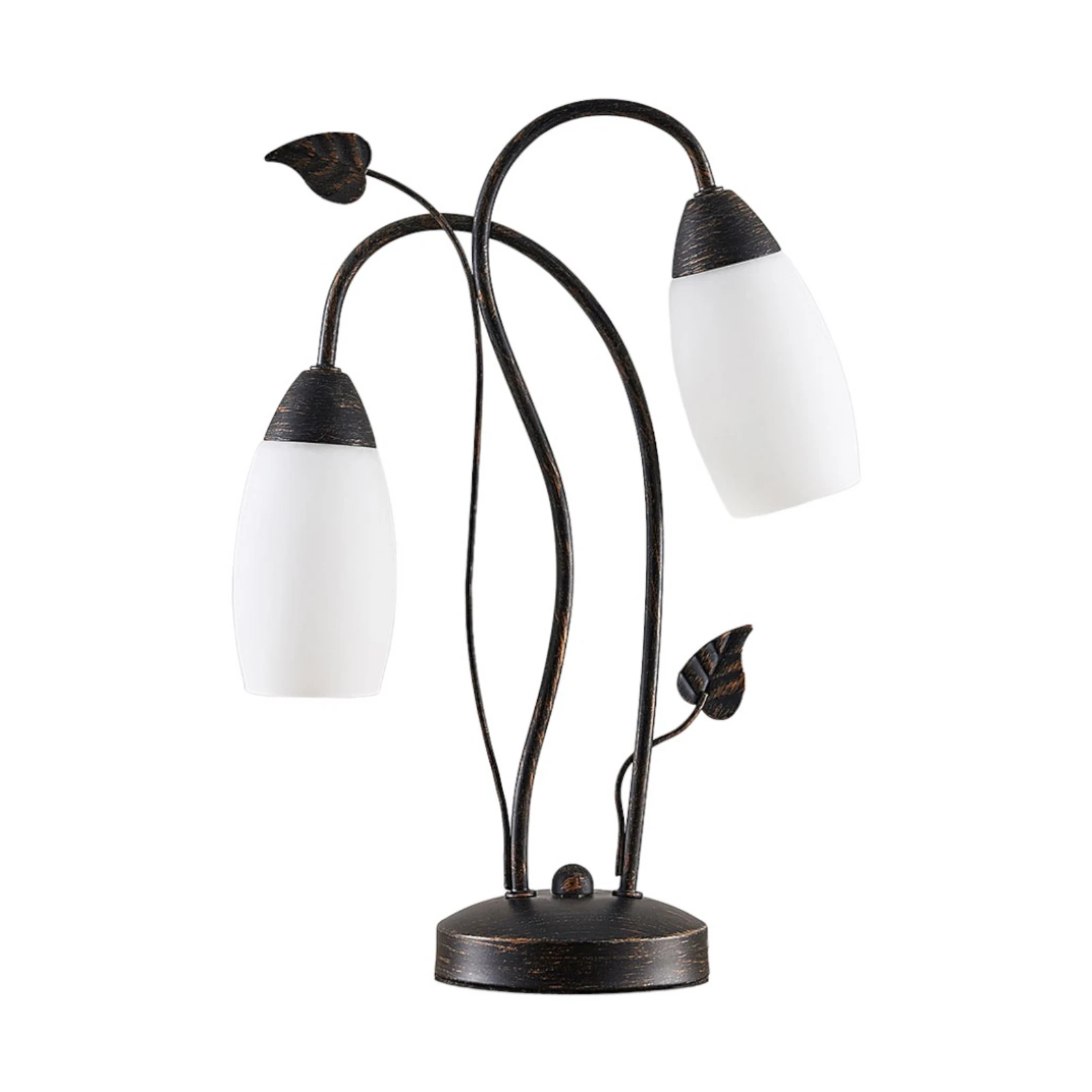 Lindby lampe à poser Stefania, noir/or, verre, E14, 40 cm