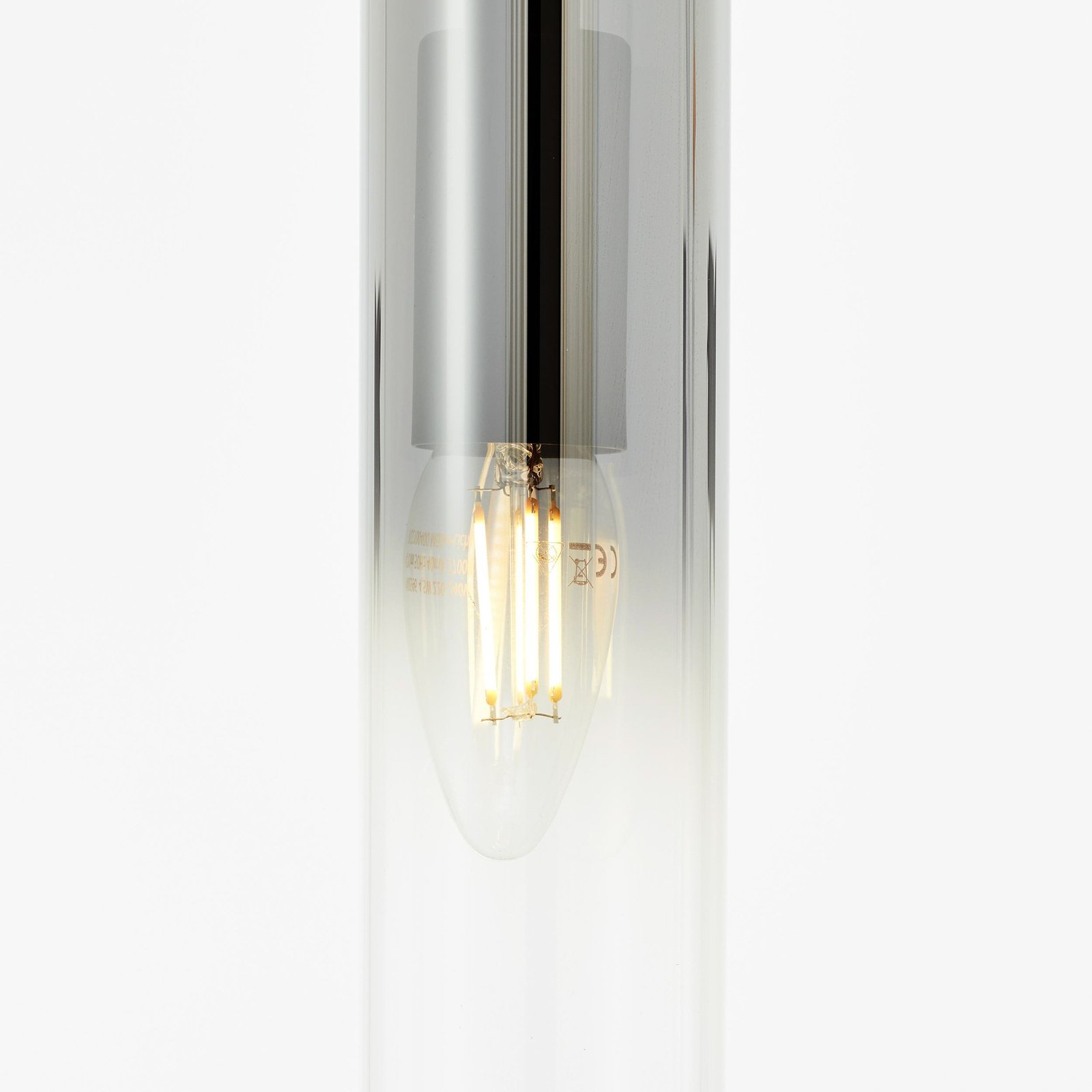 Závesná lampa Glasini, Ø 14,5 cm, dymovo sivá, sklo