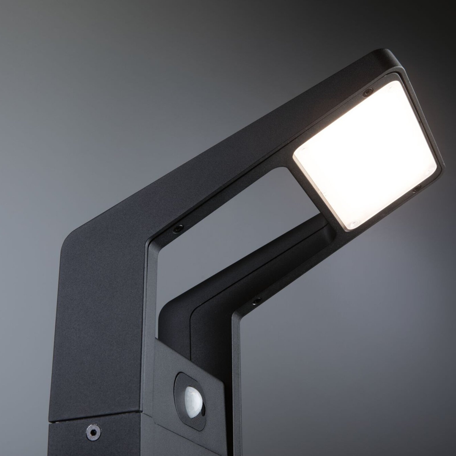 Paulmann Juntea LED svetlo na chodník, hliník, antracit, senzor