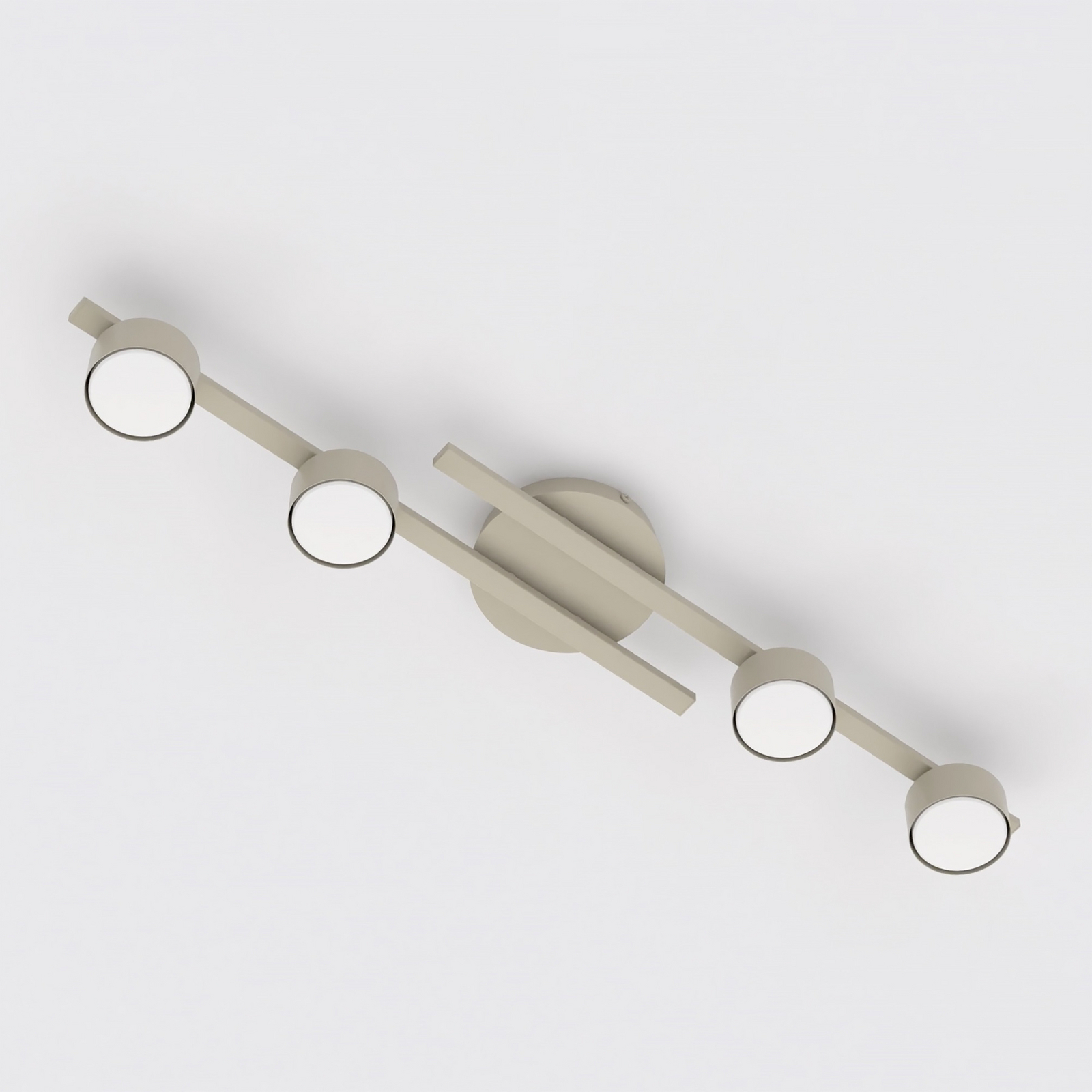 FRAGMENT ceiling light, beige, length 87 cm, 4-bulb, metal FRAGMENT ceiling light, beige, length 87 cm, 4-bulb, metal
