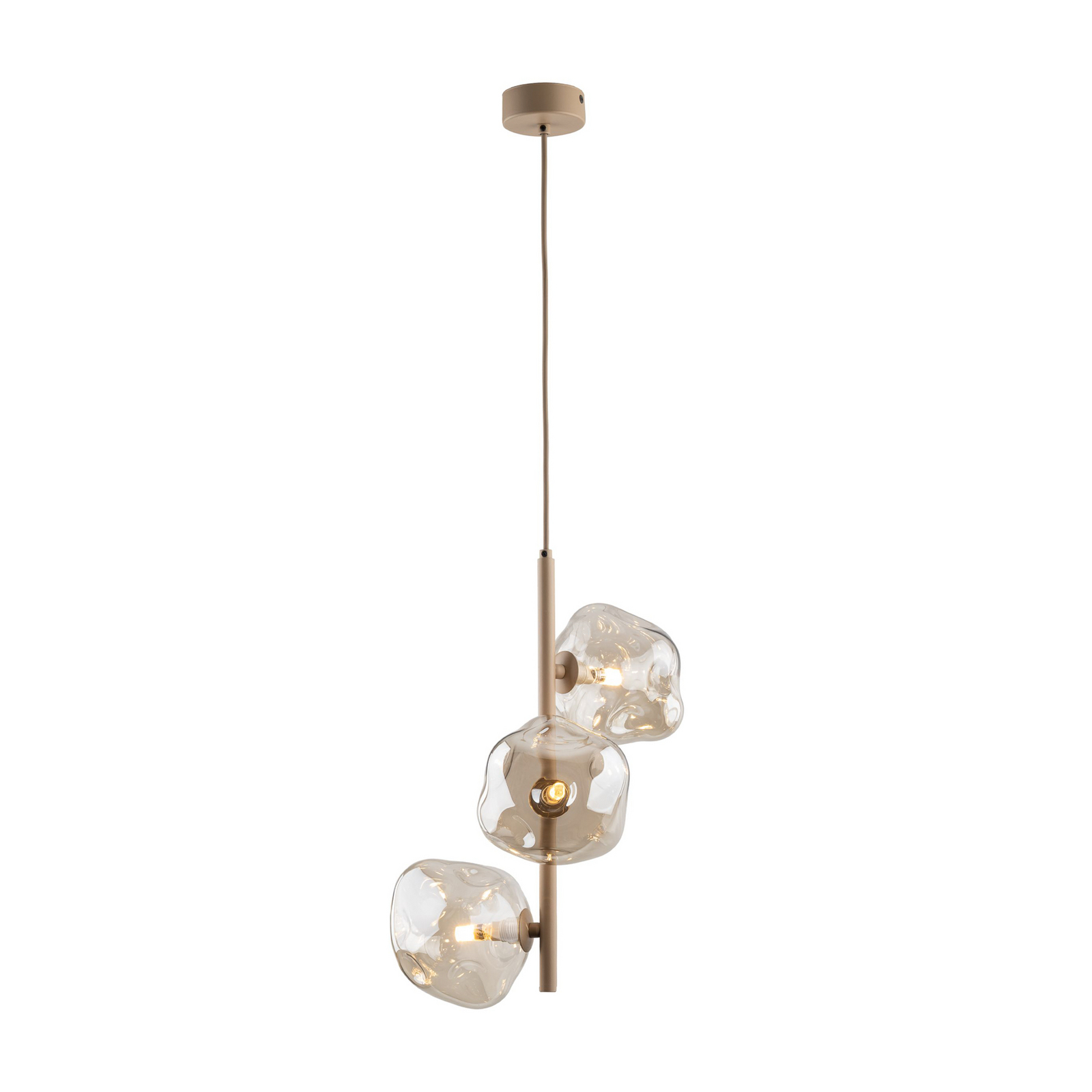 Suspension Lava, à 3 lampes, Ø 29 cm, sable/cognac, G9