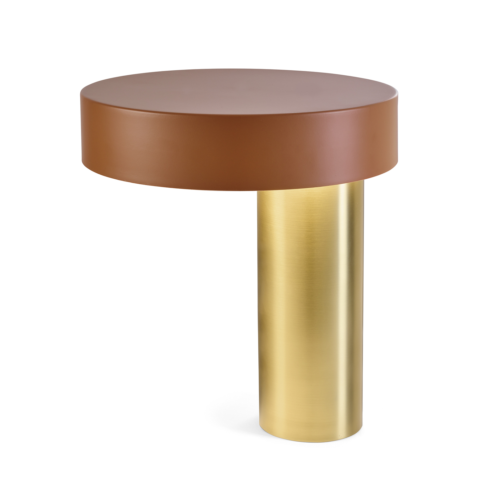 Lámpara mesa Amanita, marrón rojizo/oro cepillado