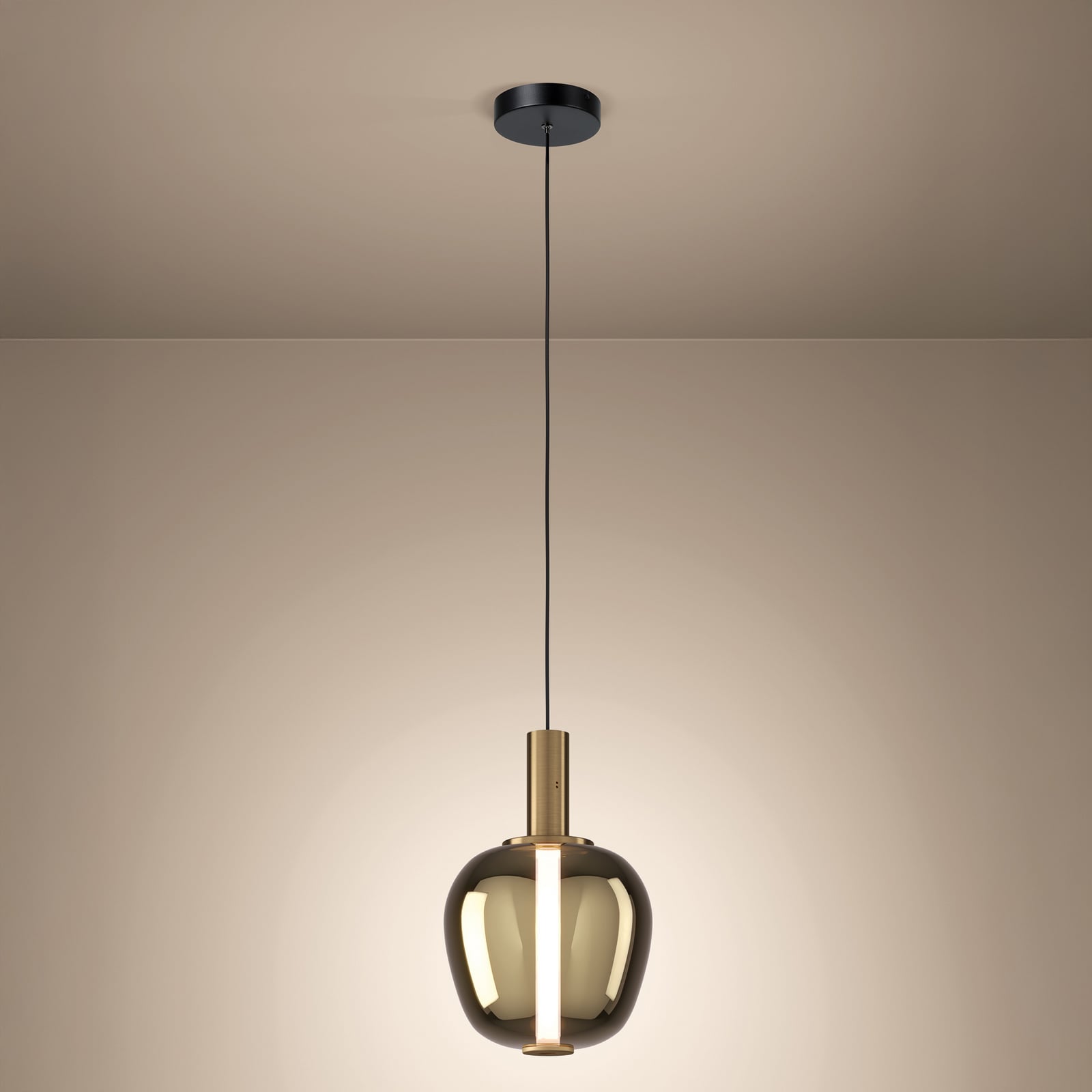 Suspension LED Stars of Light Fruitera dorée Ø 25 cm en verre CCT