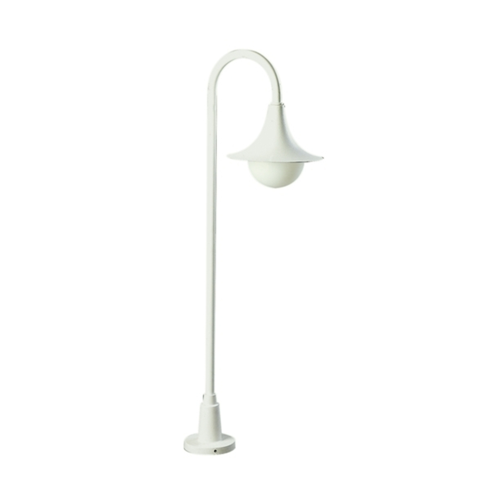 Bolardo luminoso 169 en forma curvada, blanca