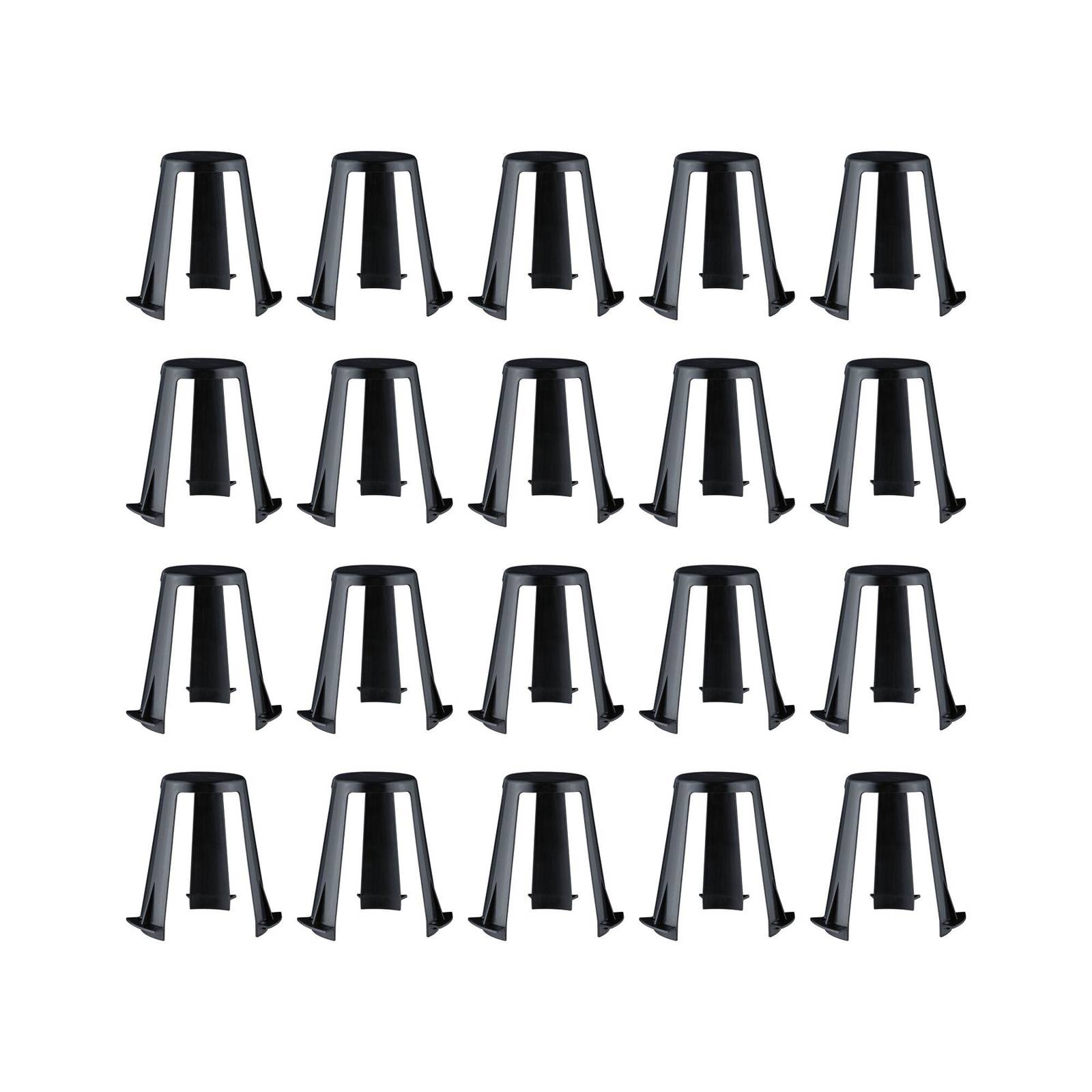 Paulmann 92402 Zubehör Abstandshalter für Einbauleuchten 20er-Set 62-90mm Schwarz Kunststoff