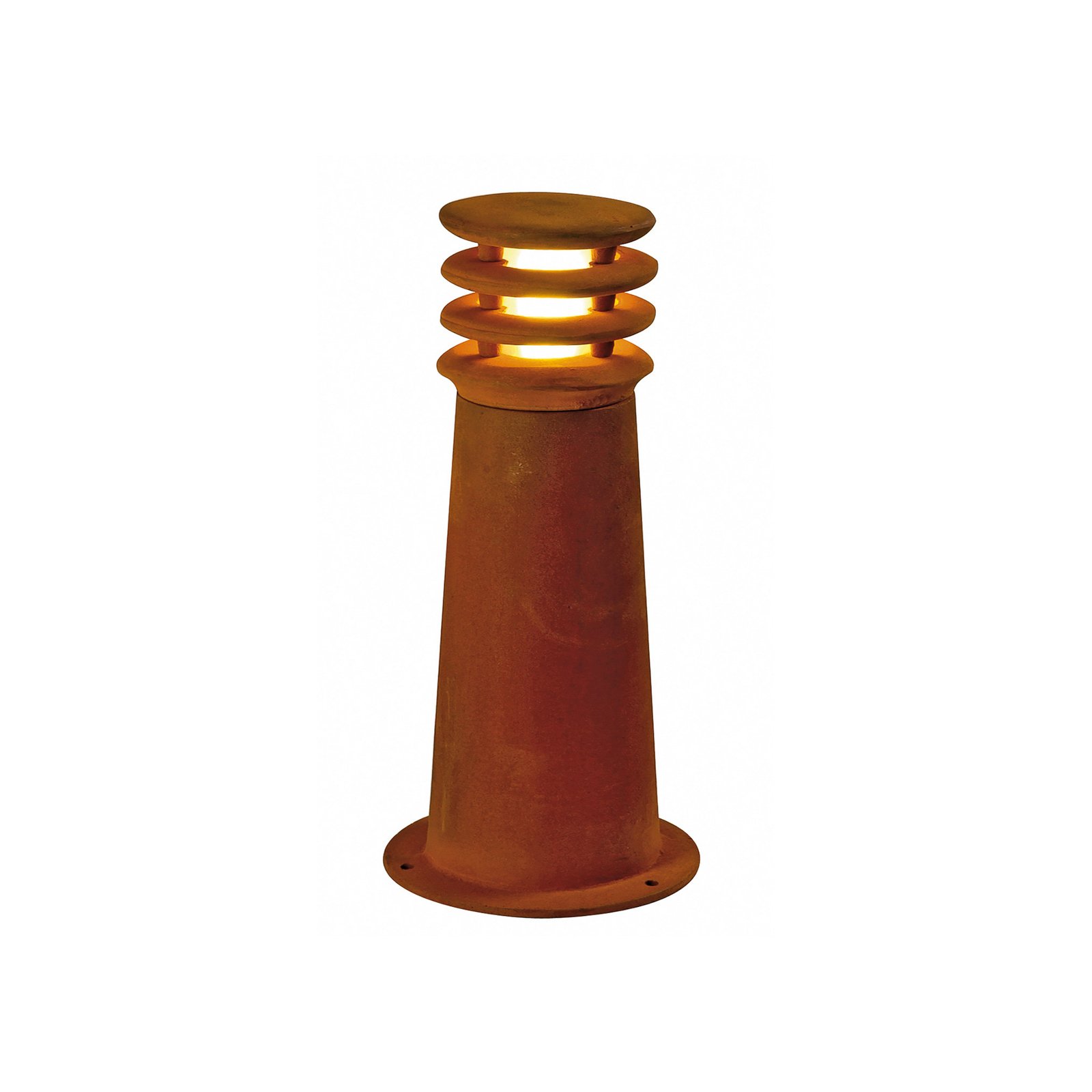 SLV Rusty 40 pillar lamp, rust-coloured, steel, height 40 cm