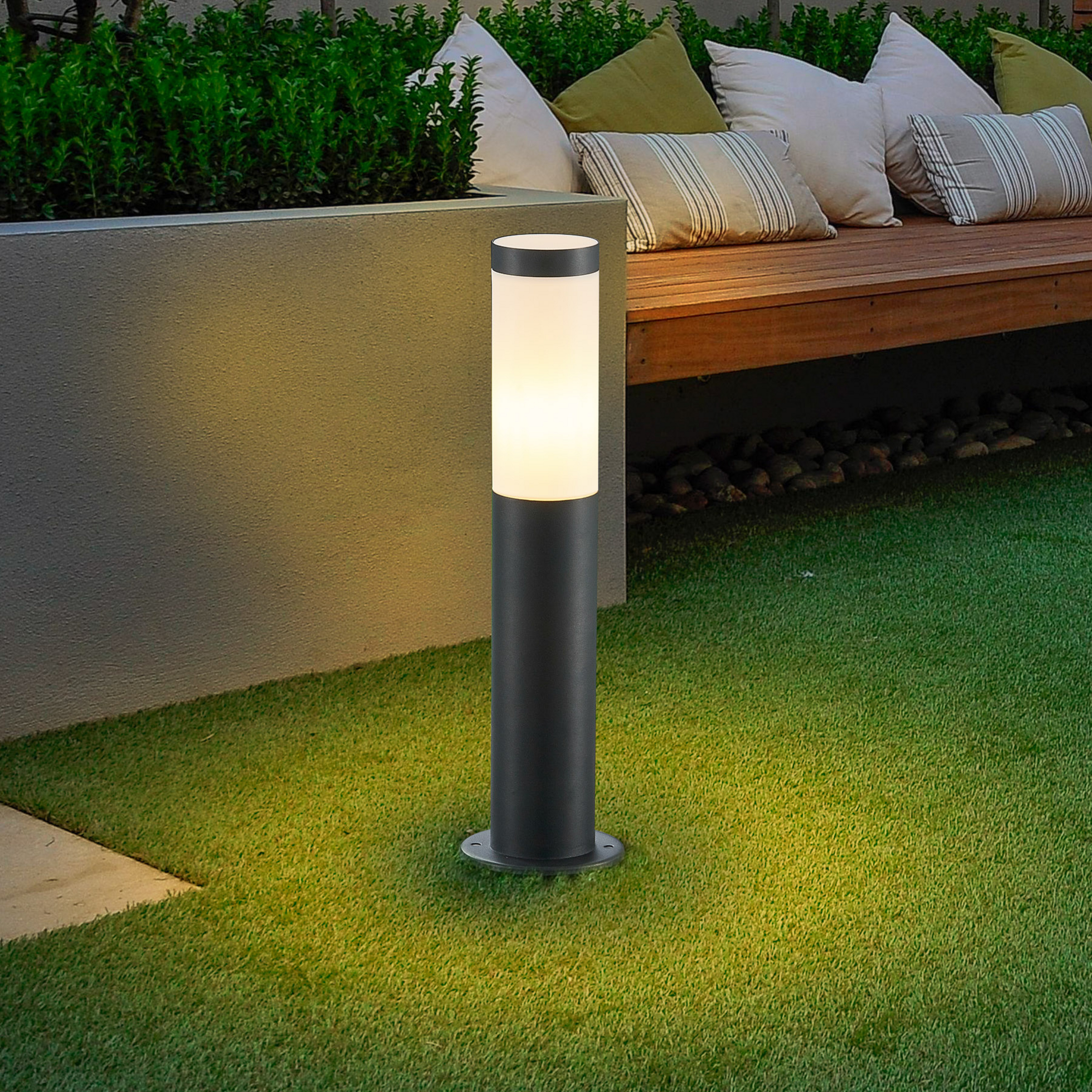 Lindby stalak za lampu Statius, visina 45 cm, antracit, nehrđajući čelik