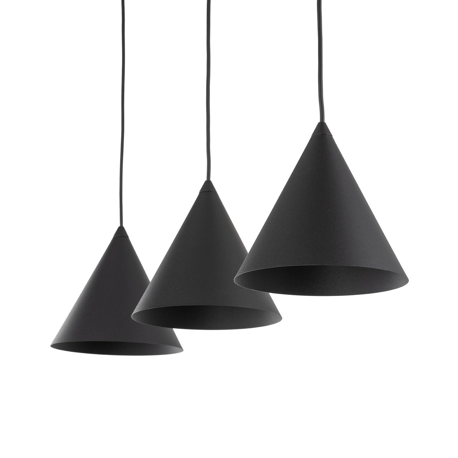 TK Lighting Lampă suspendată Cono 3 becuri negru E27 - Camera de zi / sufragerie - Modern - Metal