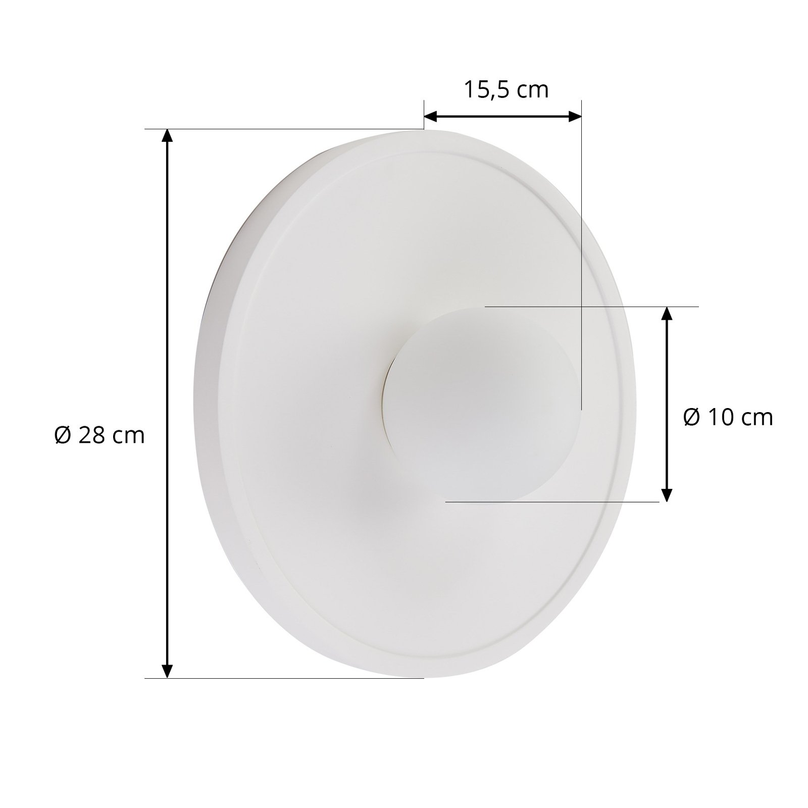 Nielson nástenné svetlo Ø 28 cm biela sadra - Lindby