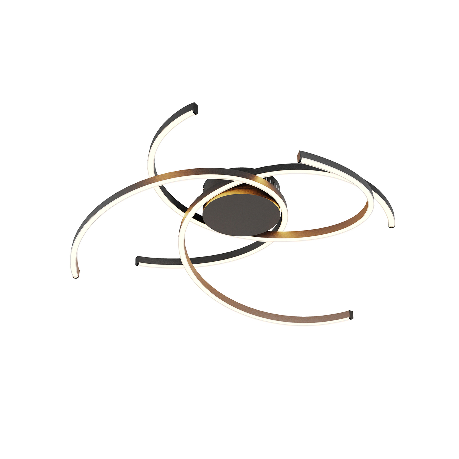 LED Deckenleuchte Katris Schwarz Matt Lindby Drei Bögen Dimmbar 73 cm