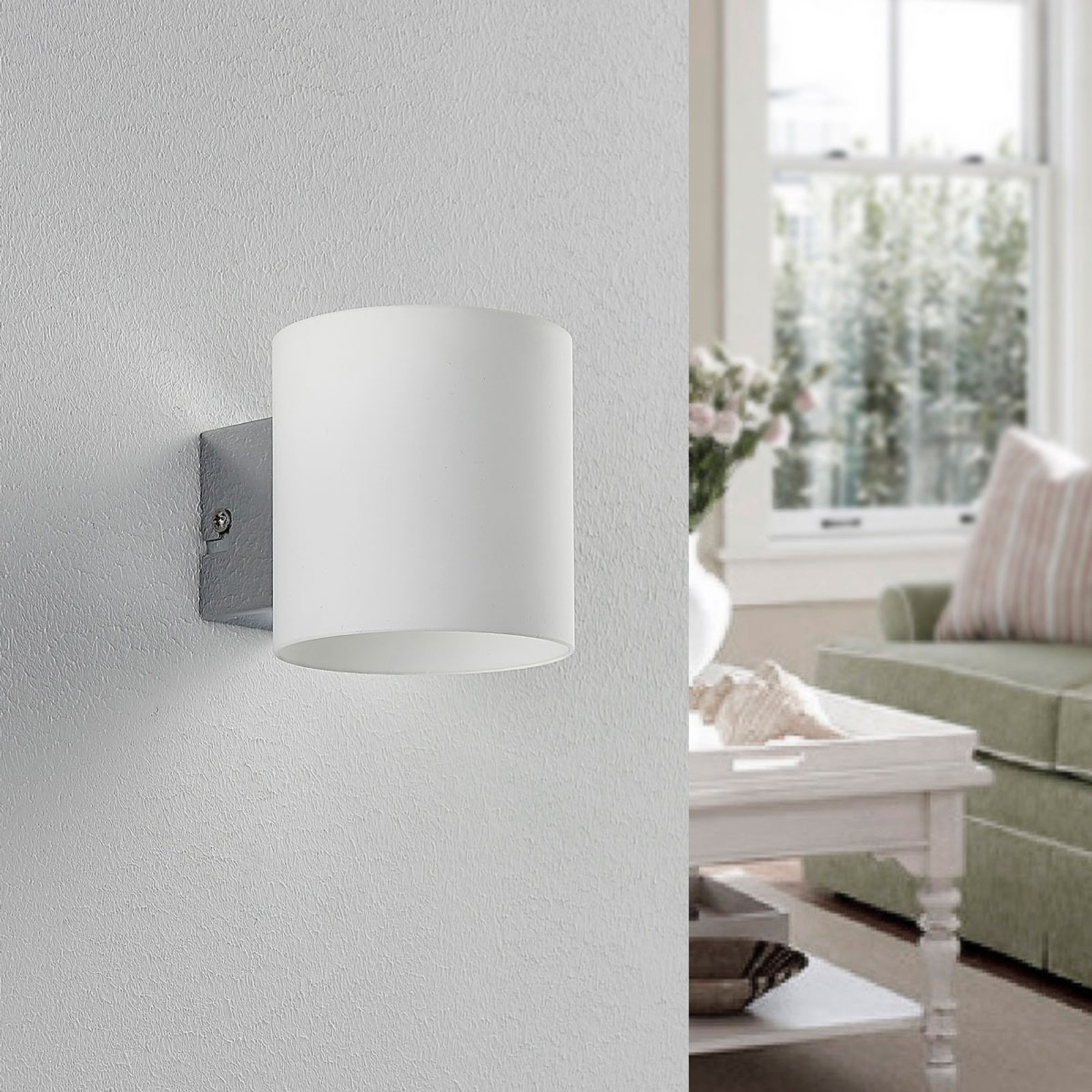 Gerrit Wandlamp Opal/Chrome - Lindby