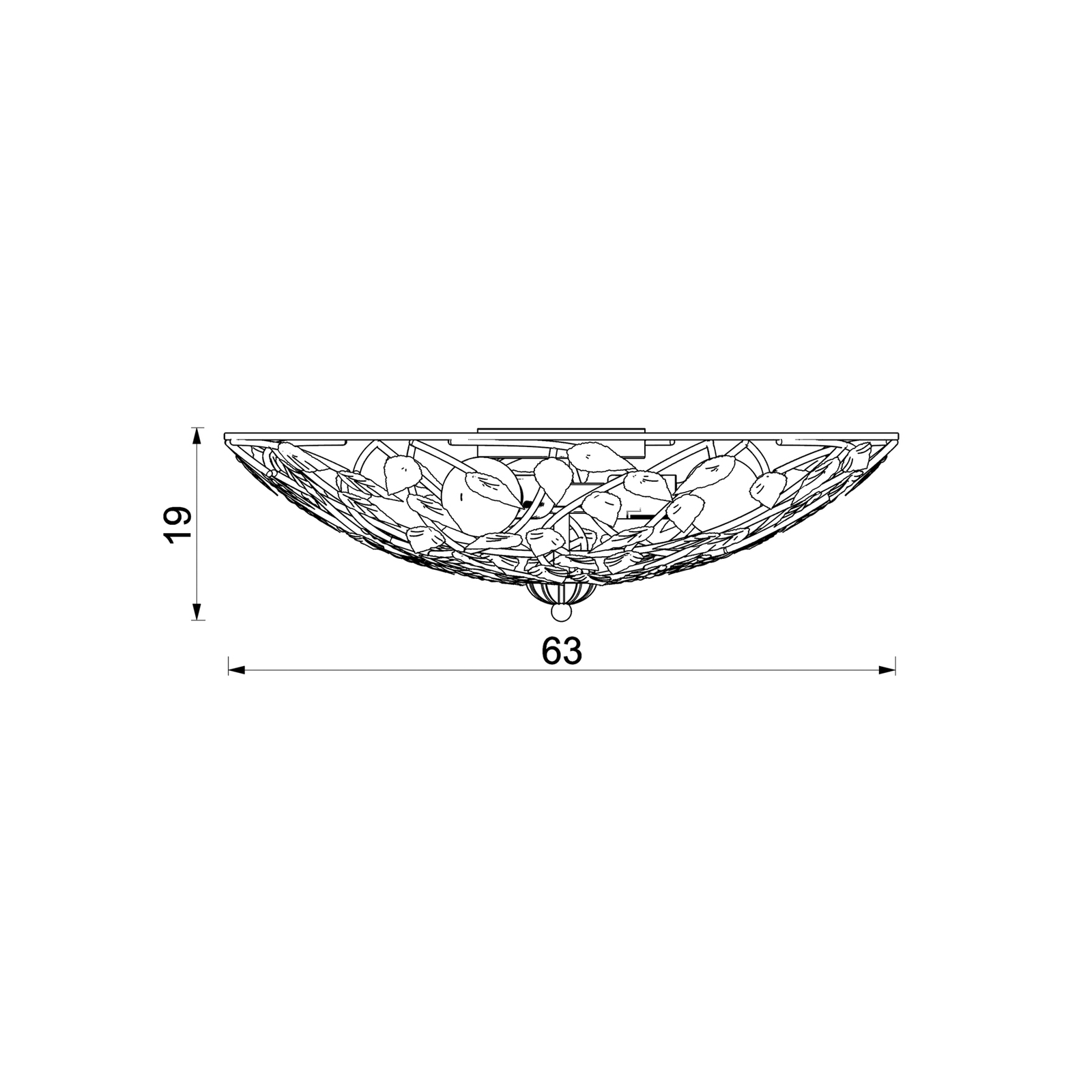 Plafonieră Arion, patinat crem/auriu, Ø 63 cm, oțel