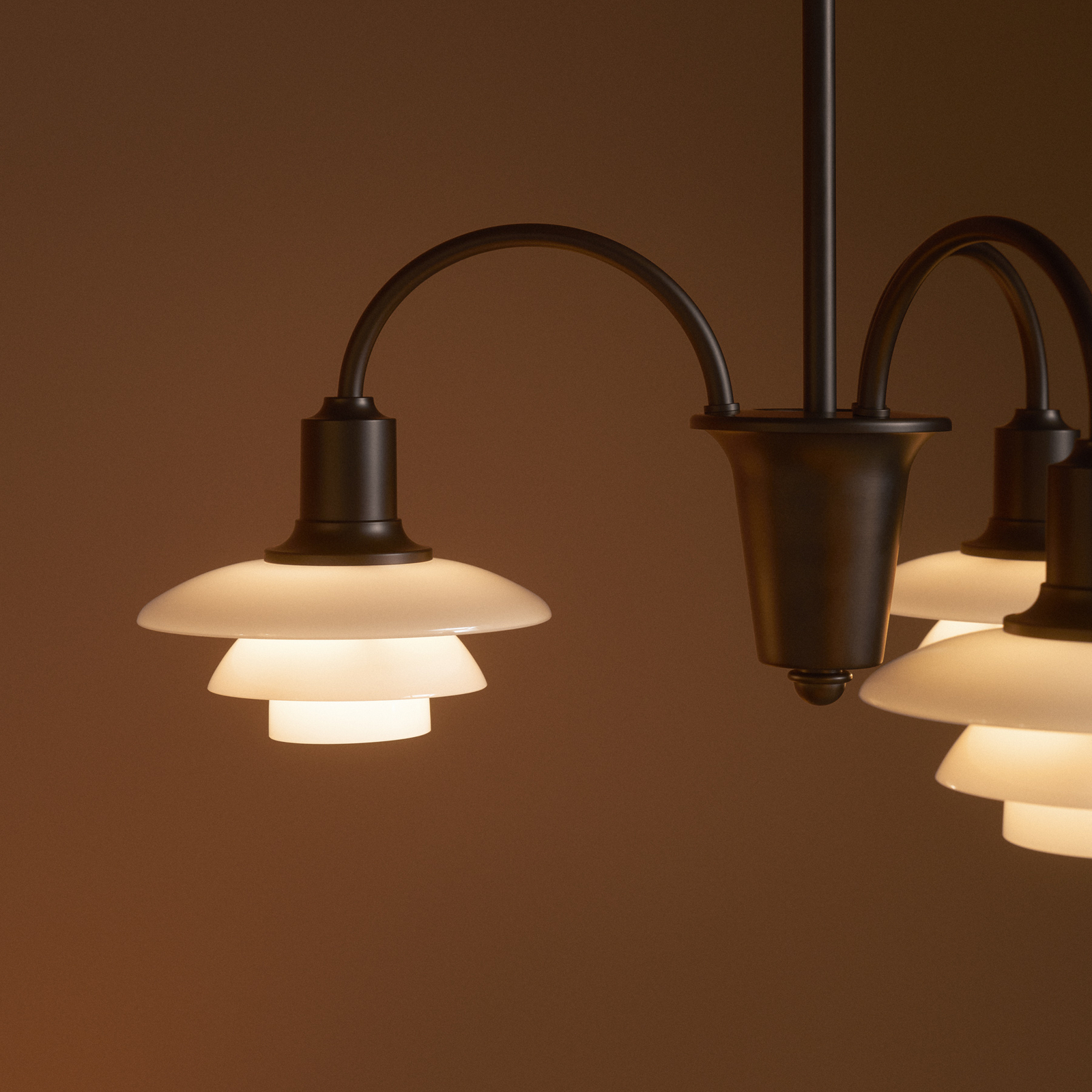 PH 1/1 kroonluchter, gebruneerd messing, 3-lamps - Louis Poulsen