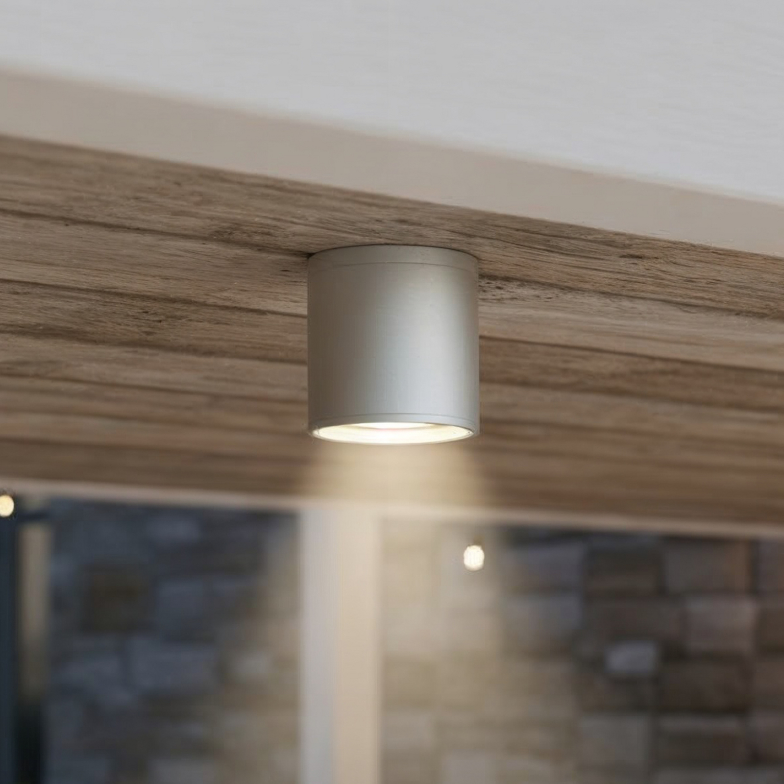 Ideal Lux Φωτιστικό οροφής Gun, γκρι, αλουμίνιο, IP44, GU10