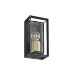 Ismera Außenwandlampe, E27 IP65 anthrazit/messing - Arcchio