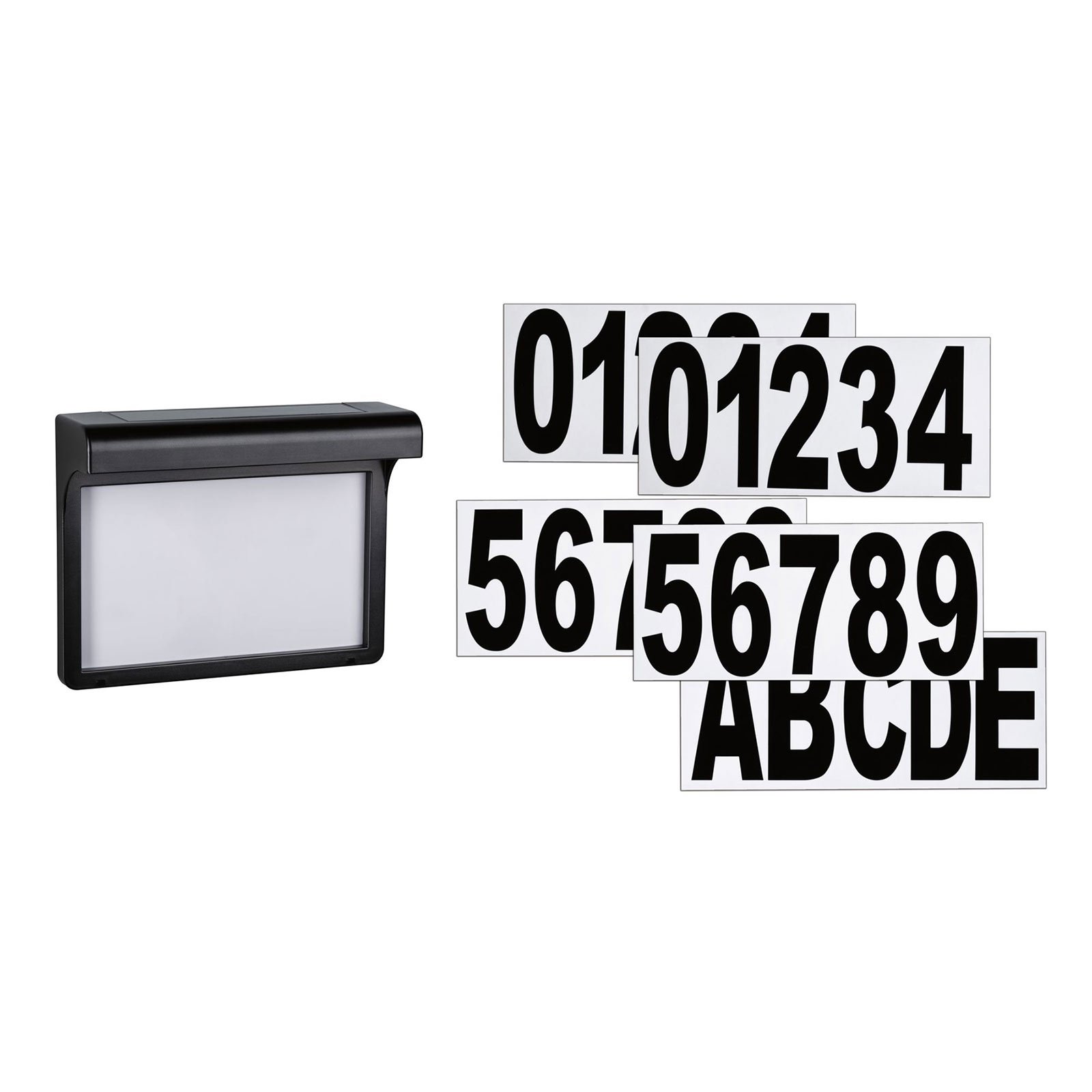 Dayton II Solar LED En el exterior Aplique de Pared w/Numbers IP44 Black - Paulm