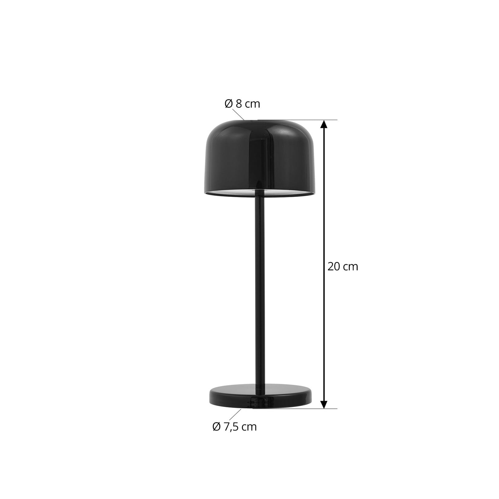 Quill LED table lamp, CCT, black, dimmable - Lucande