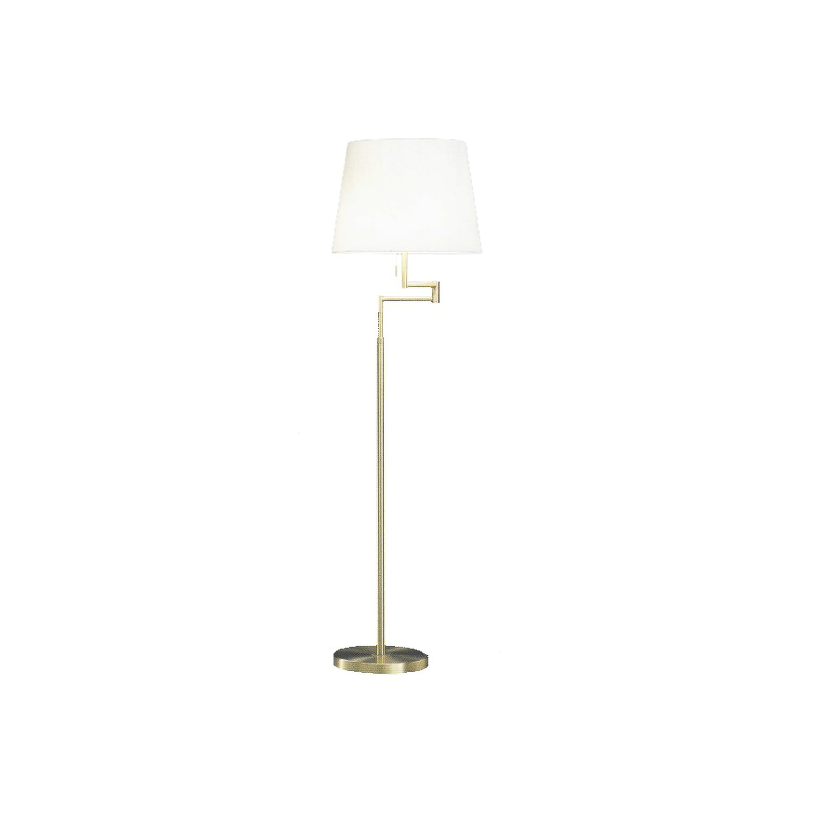 Lampa stojąca Lilo, kolor matowy mosiądz, stożkowy klosz