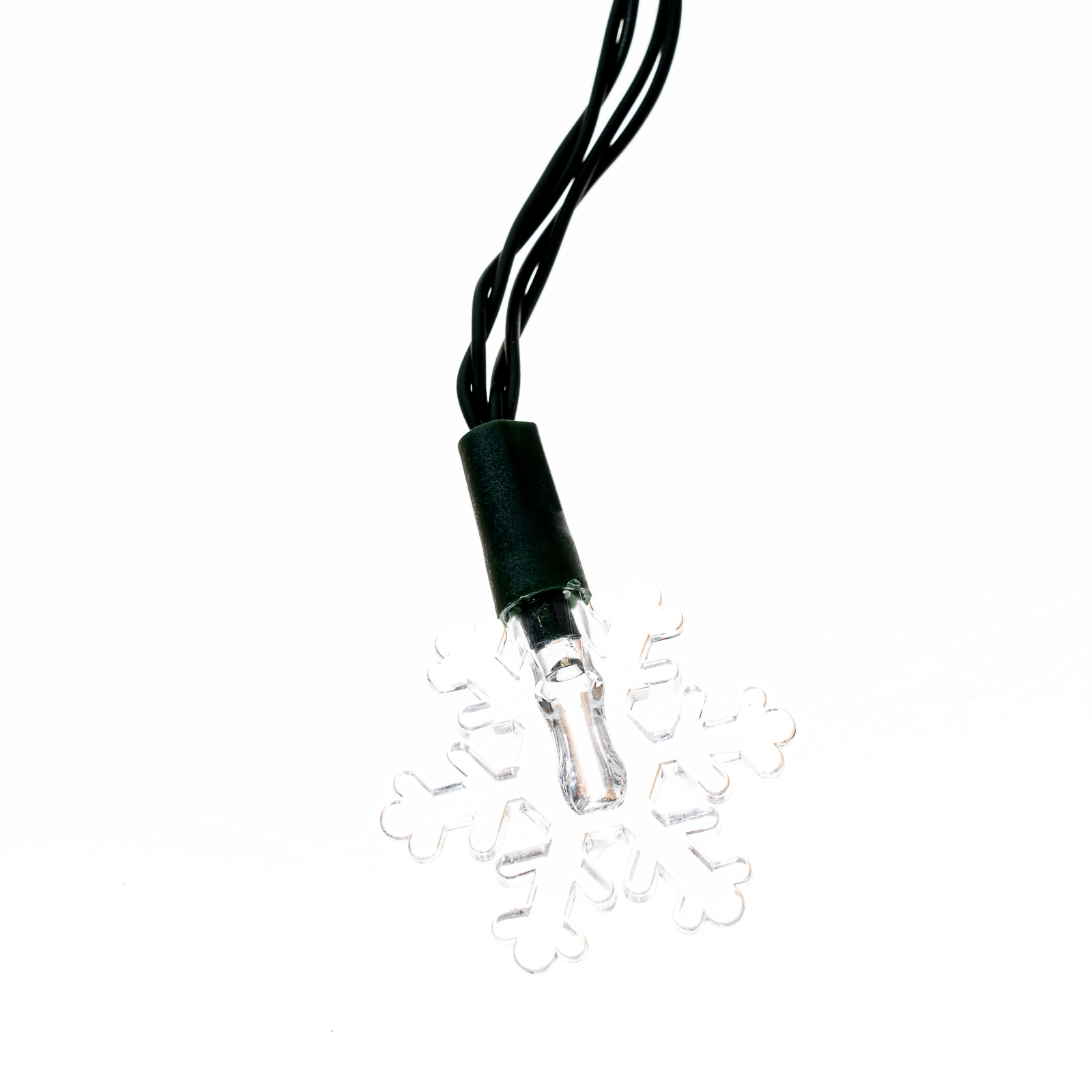 Lindby LED rozprávkové svetlá Parrik, snehové vločky, 620 cm, IP44