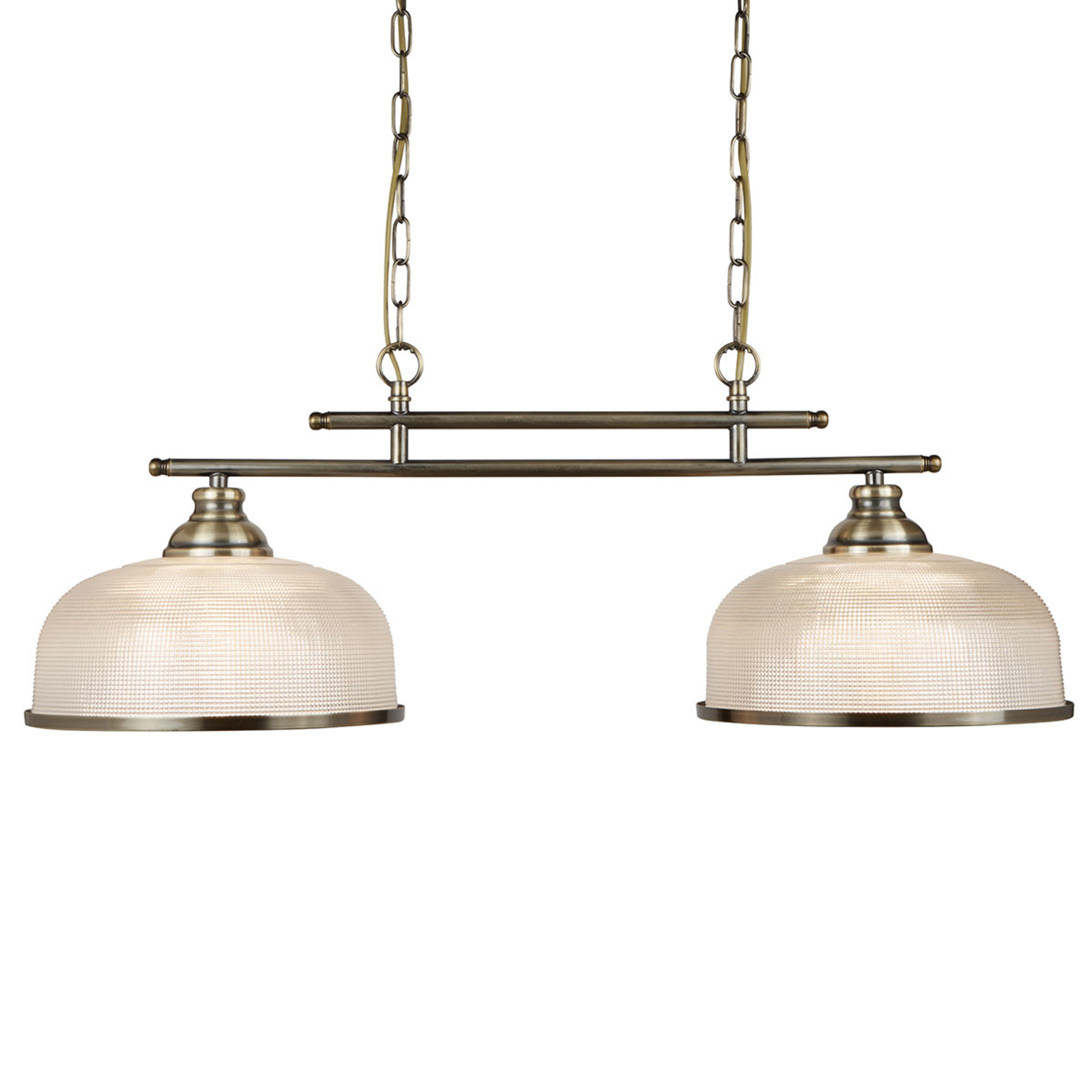 Bistro II pendant light two-bulb brass
