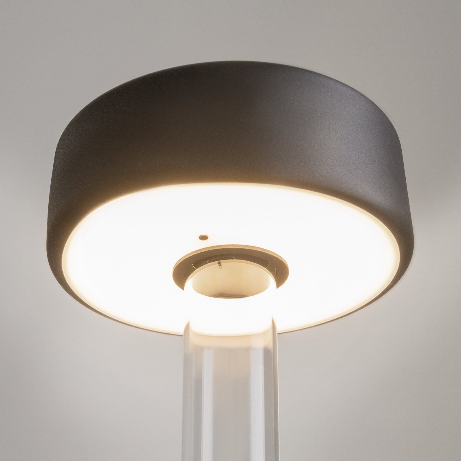 Maytoni LED-Akkutischleuchte AI Collaboration, Glas, schwarz