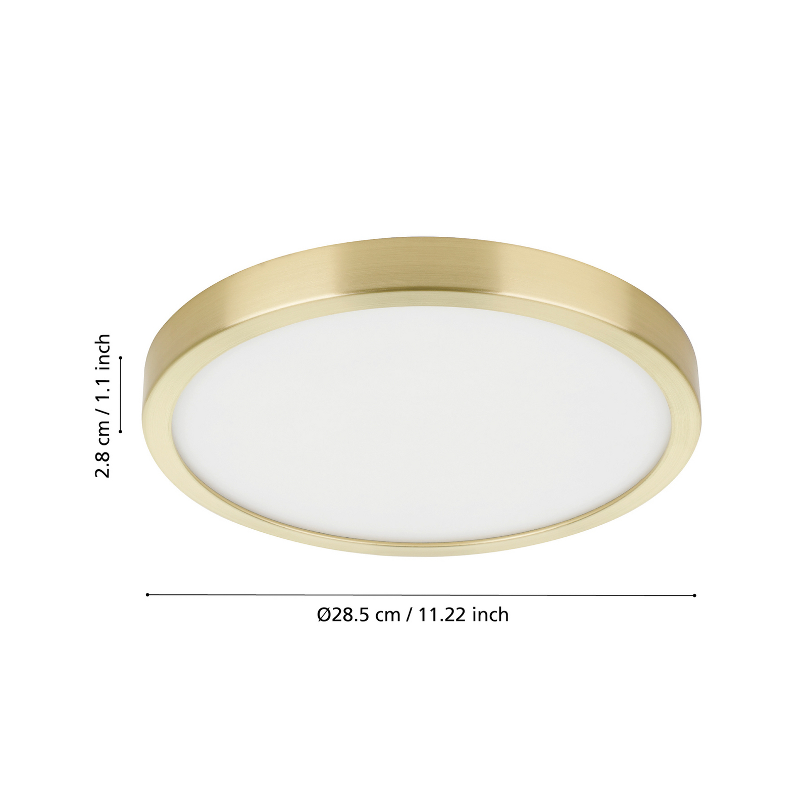 Panou LED de suprafață Fueva 5 IP20 830 alamă Ø28.5cm