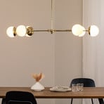 Trento pendant light, black, glass, 6-bulb, G9