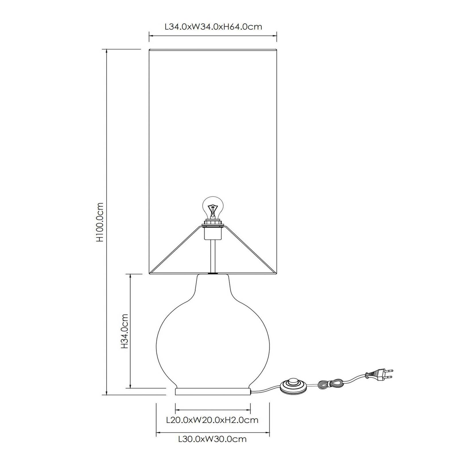 Lampa stojąca Esterad, ochra, Ø 34 cm, wys. 100 cm, szkło