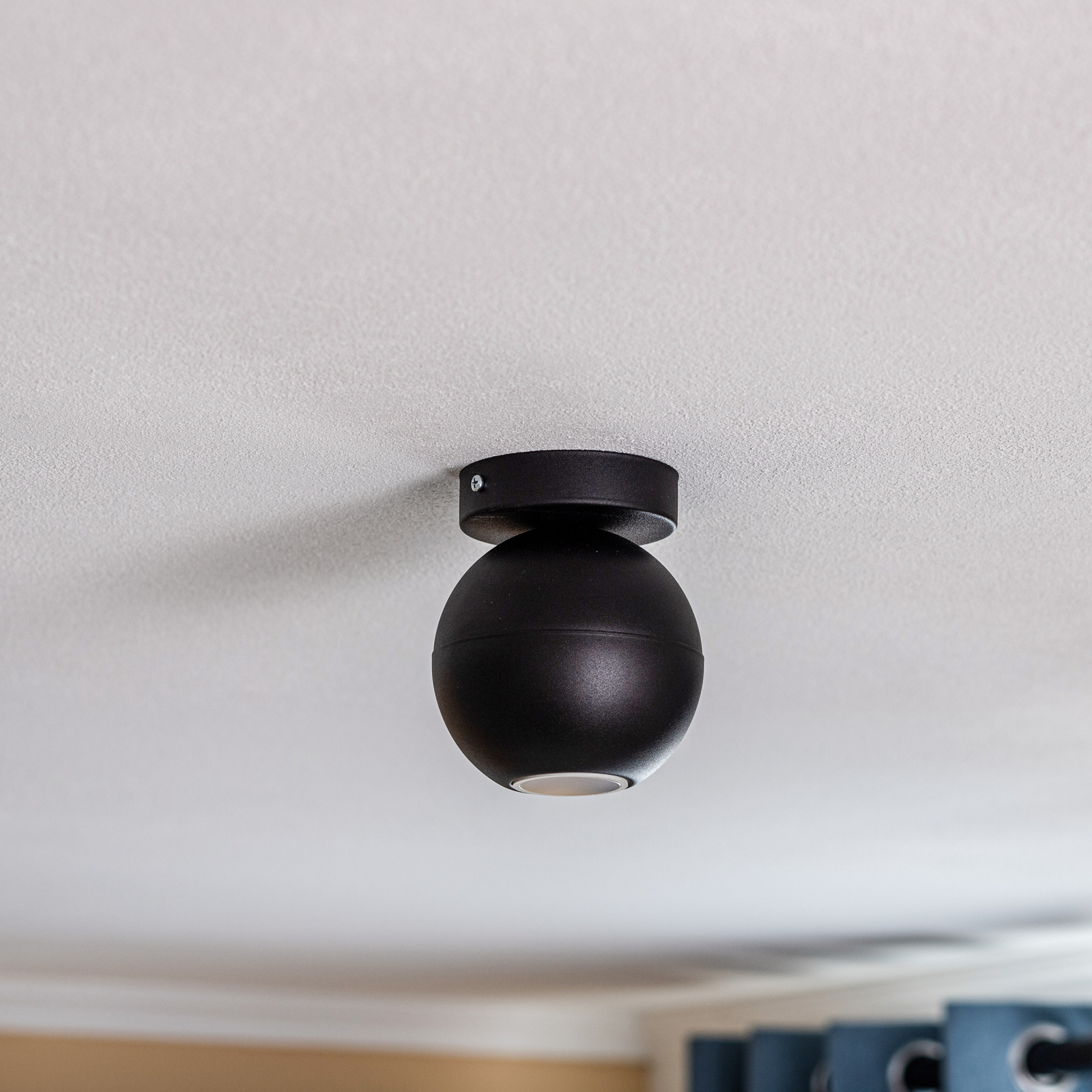 Faretto da soffitto Midnight all in black a 1 luce fissa