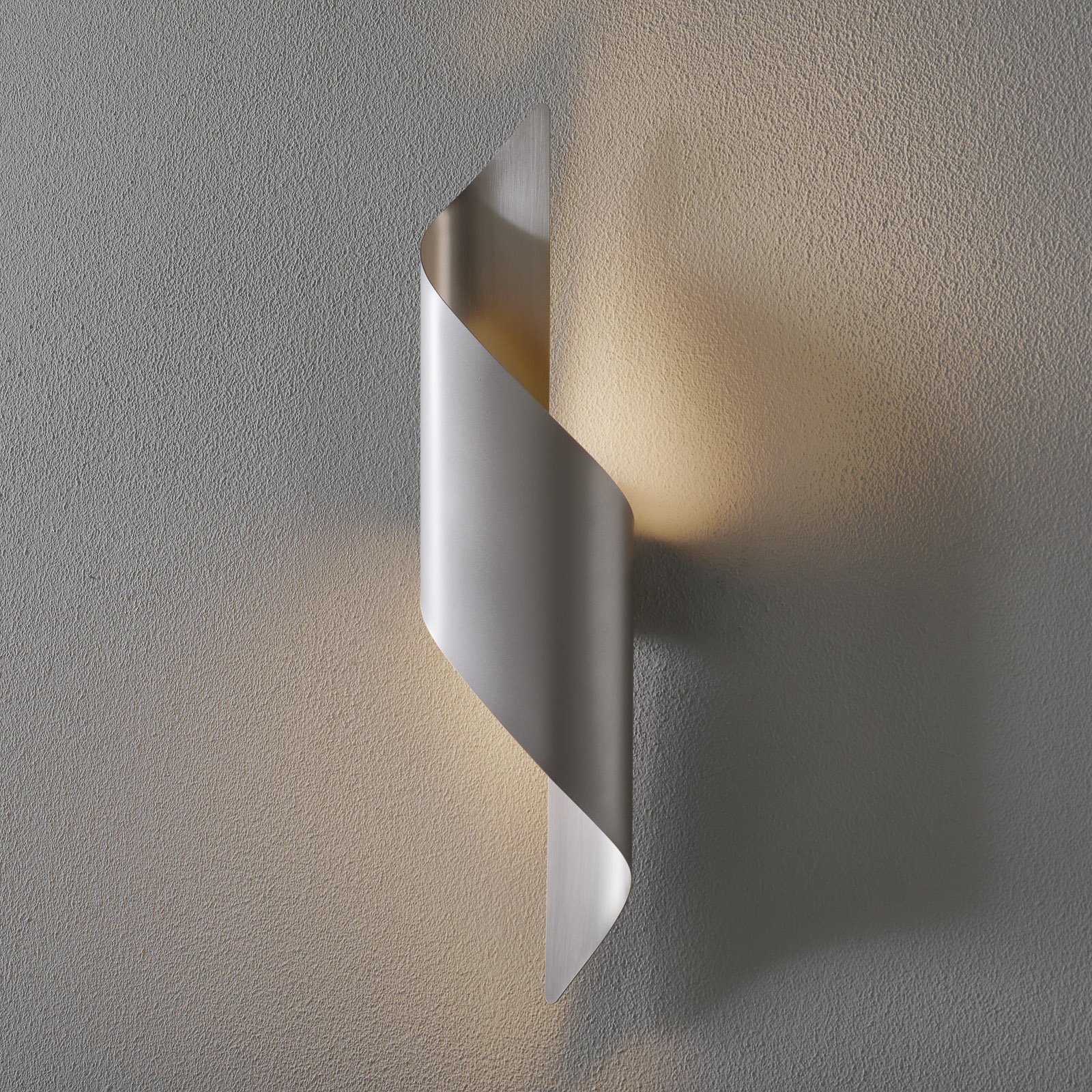 Fabas Luce Fanes LED wall light, 50 cm high, pearl grey, for Living / Dining Room, metal, 8 W, energy efficiency: A+, W: 13 cm, H: 50 cm