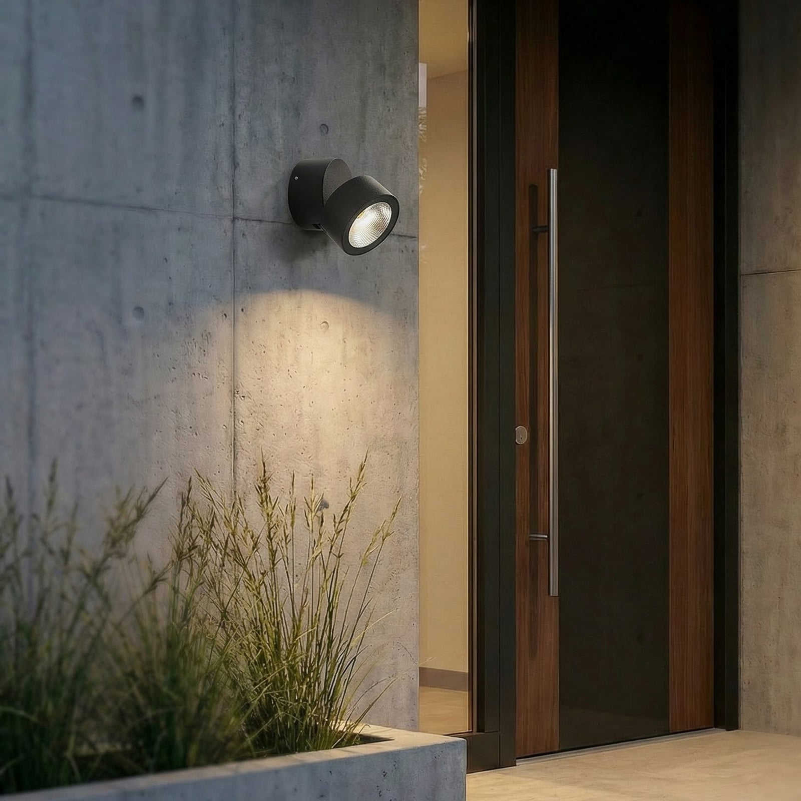 Reflektor sufitowy LED Nolivar, czarny, Ø 9 cm, IP54 – Lindby