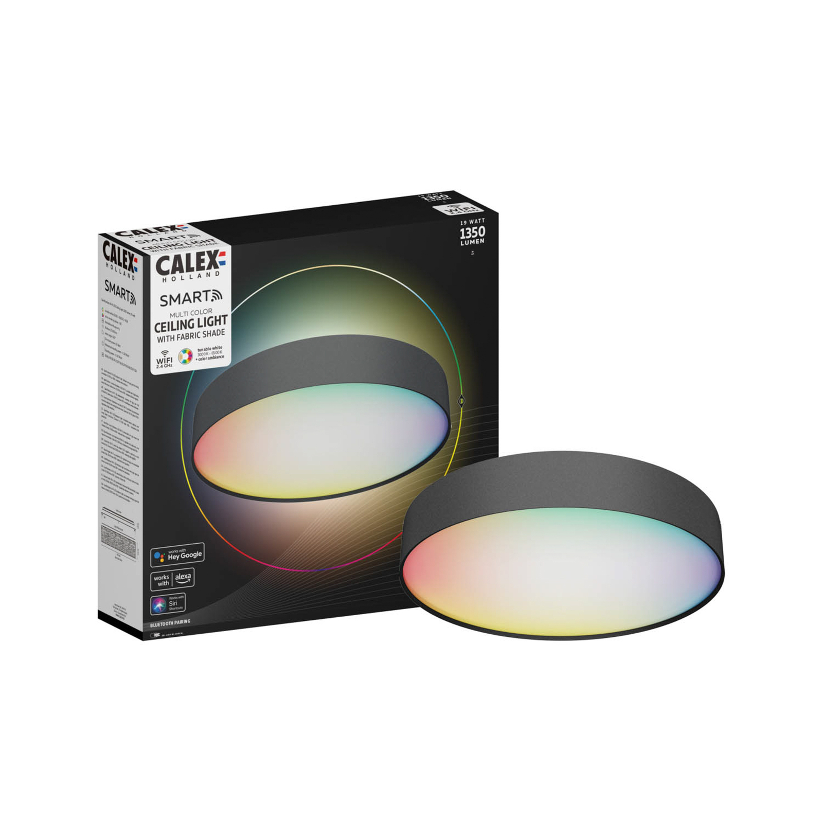 Stropné svietidlo Calex Smart Fabric LED, 40 cm