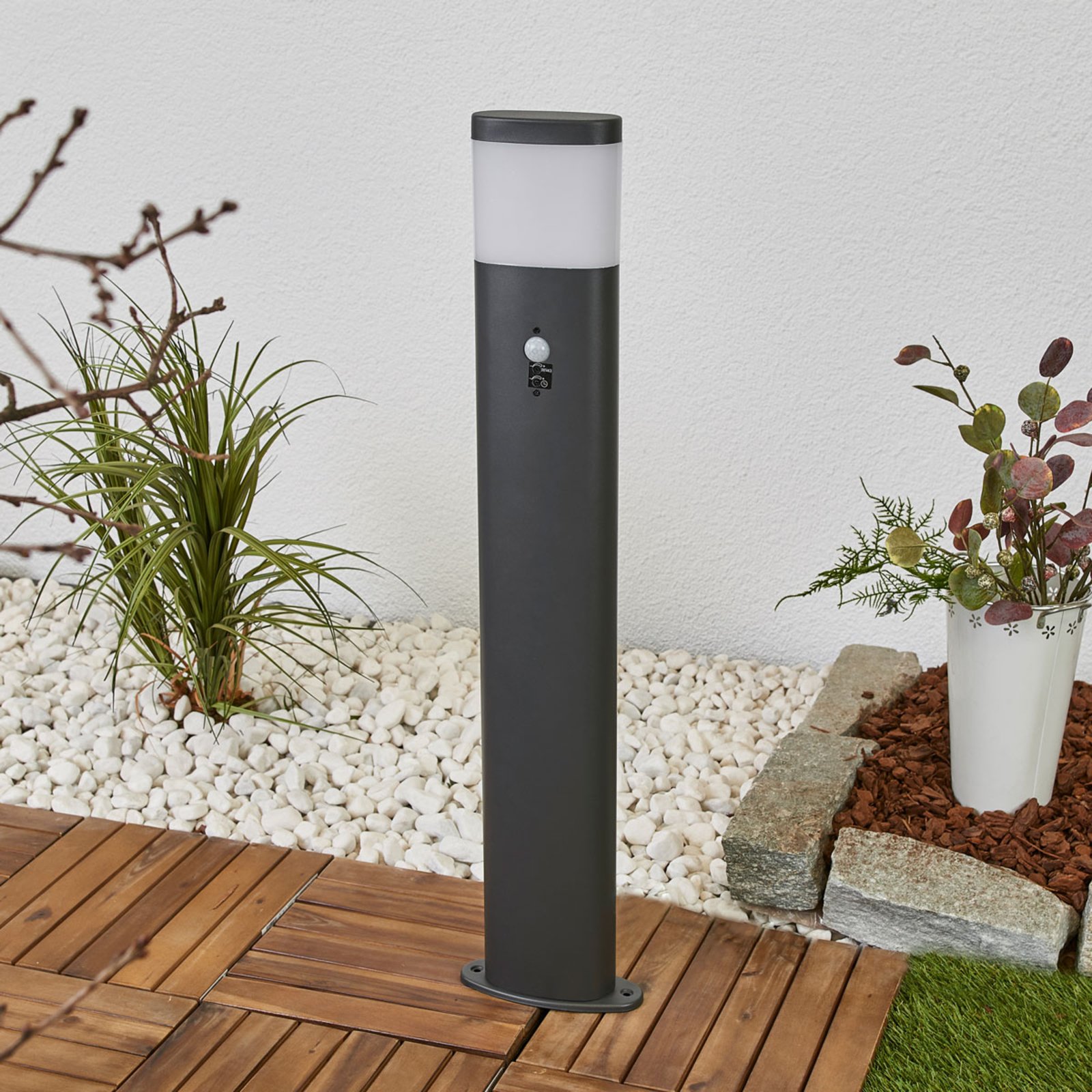 Marius LED Tuinlamp w/Sensor Dark Grey - Lindby