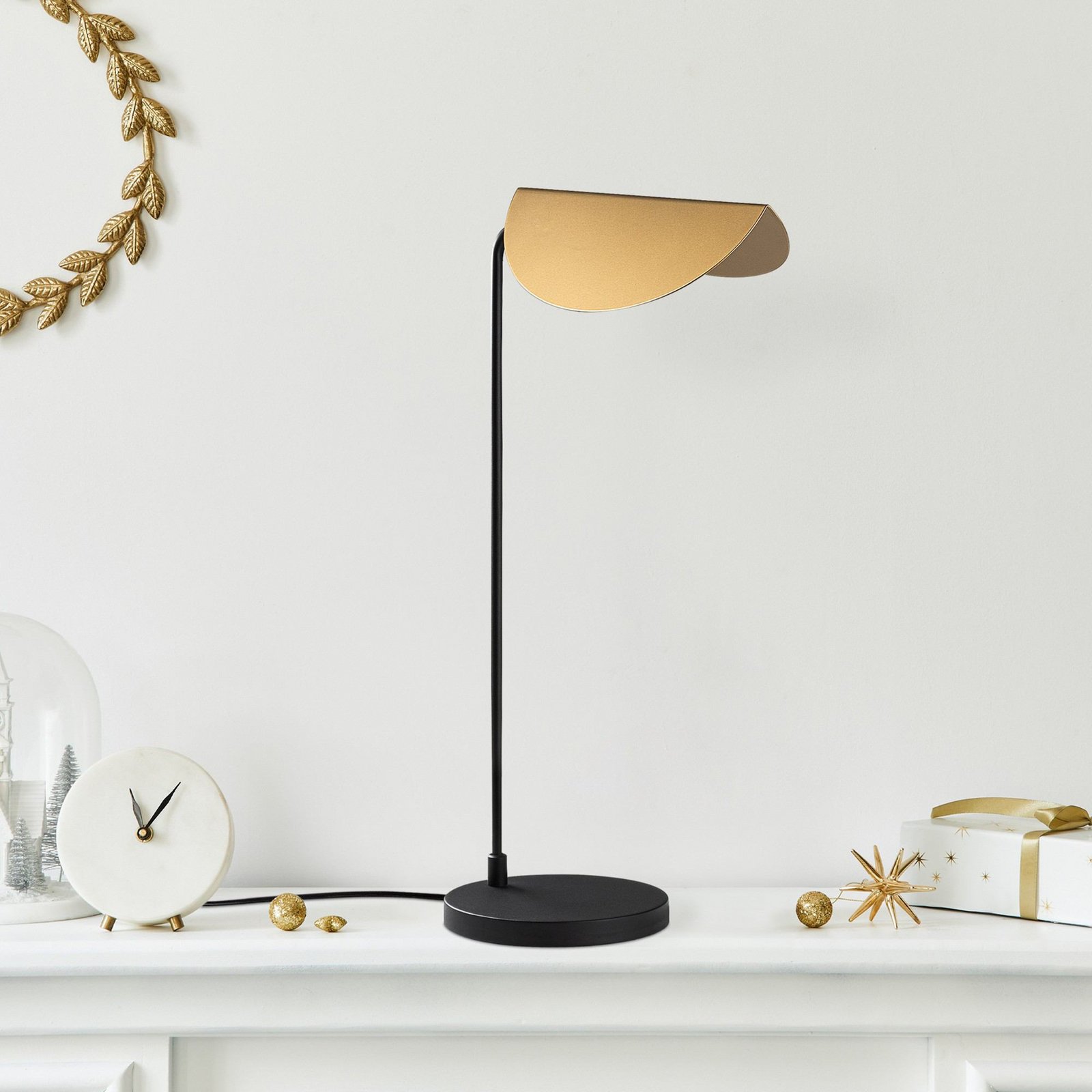 Corner table lamp, black/gold, height 57 cm, E14