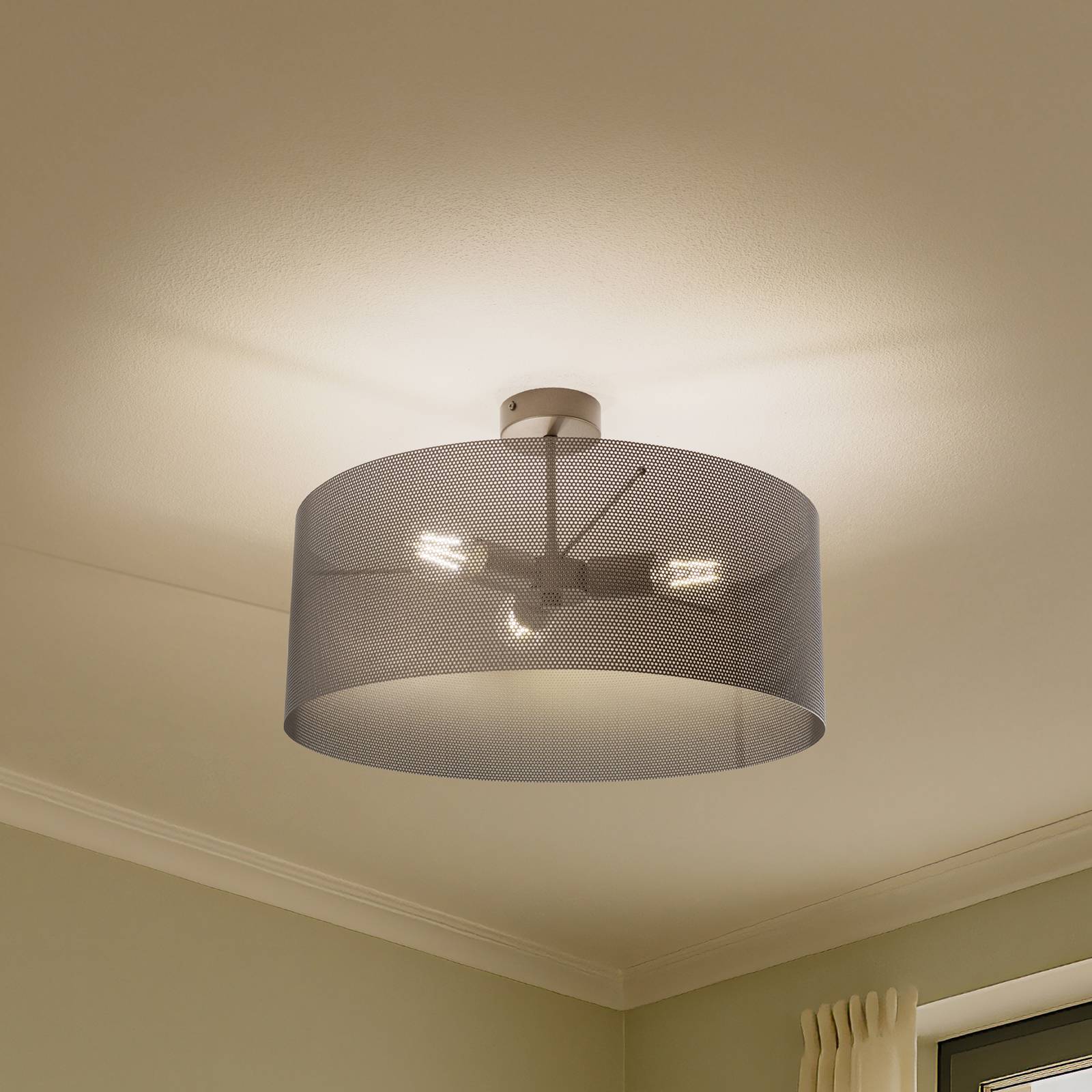 Deckenlampe Zofia, kaffeebraun, Metall, Ø 50 cm, 3-flg., E27 günstig online kaufen