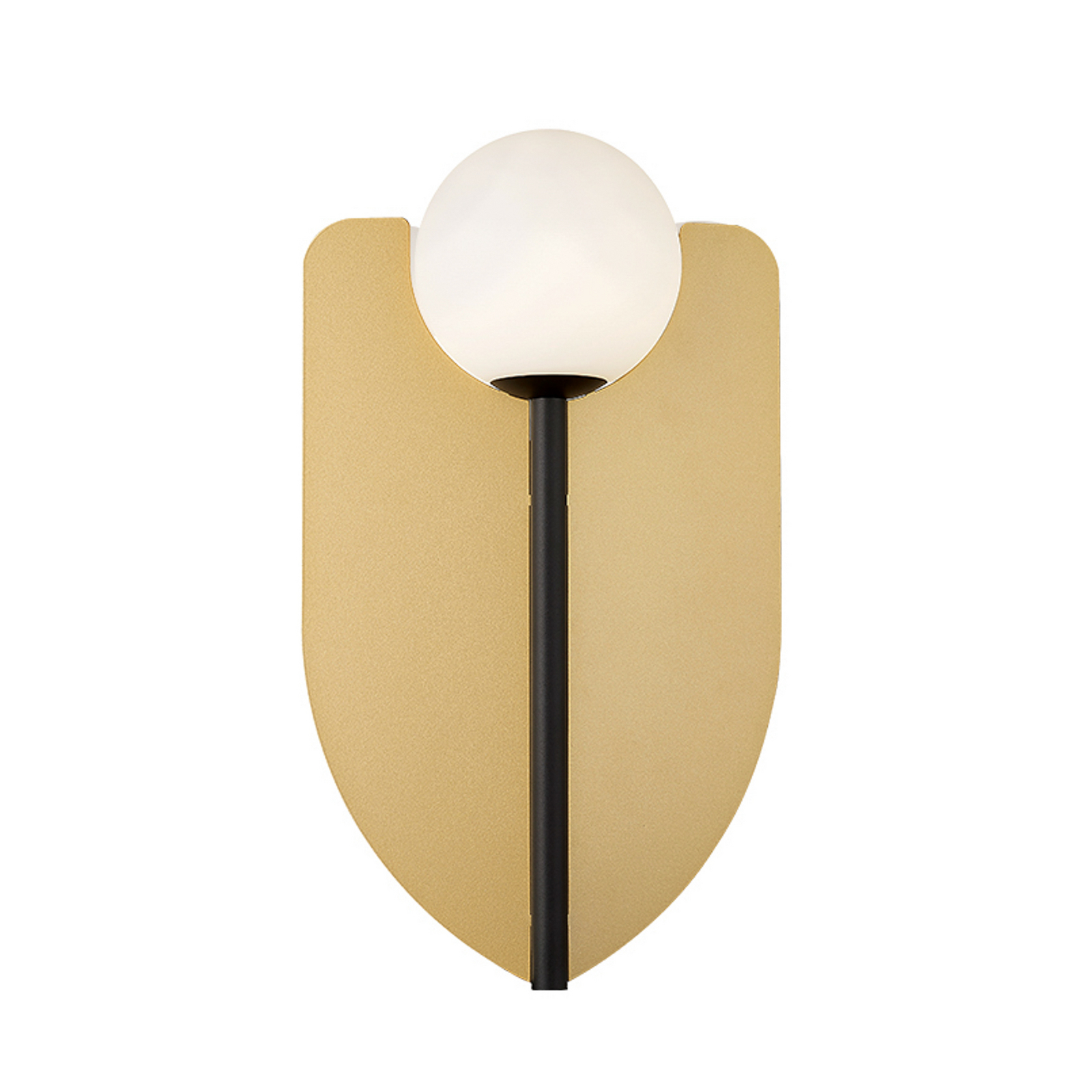 Wandlampe Fedora, Höhe 37 cm, goldfarben, Metall/Glas