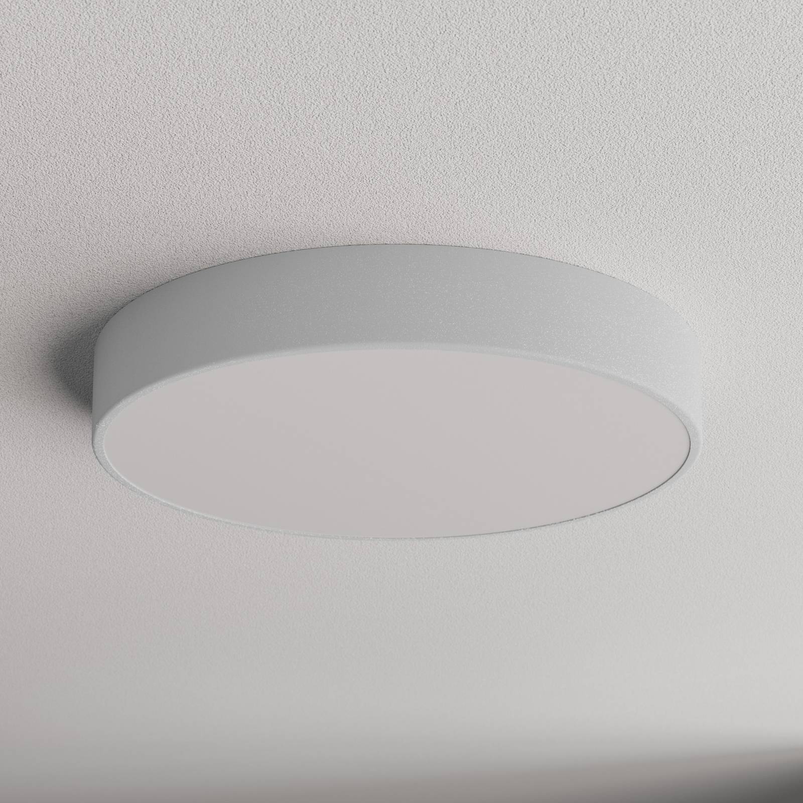 Lampa sufitowa Cleo 500, szara, czujnik, IP54, Ø 50 cm, metal