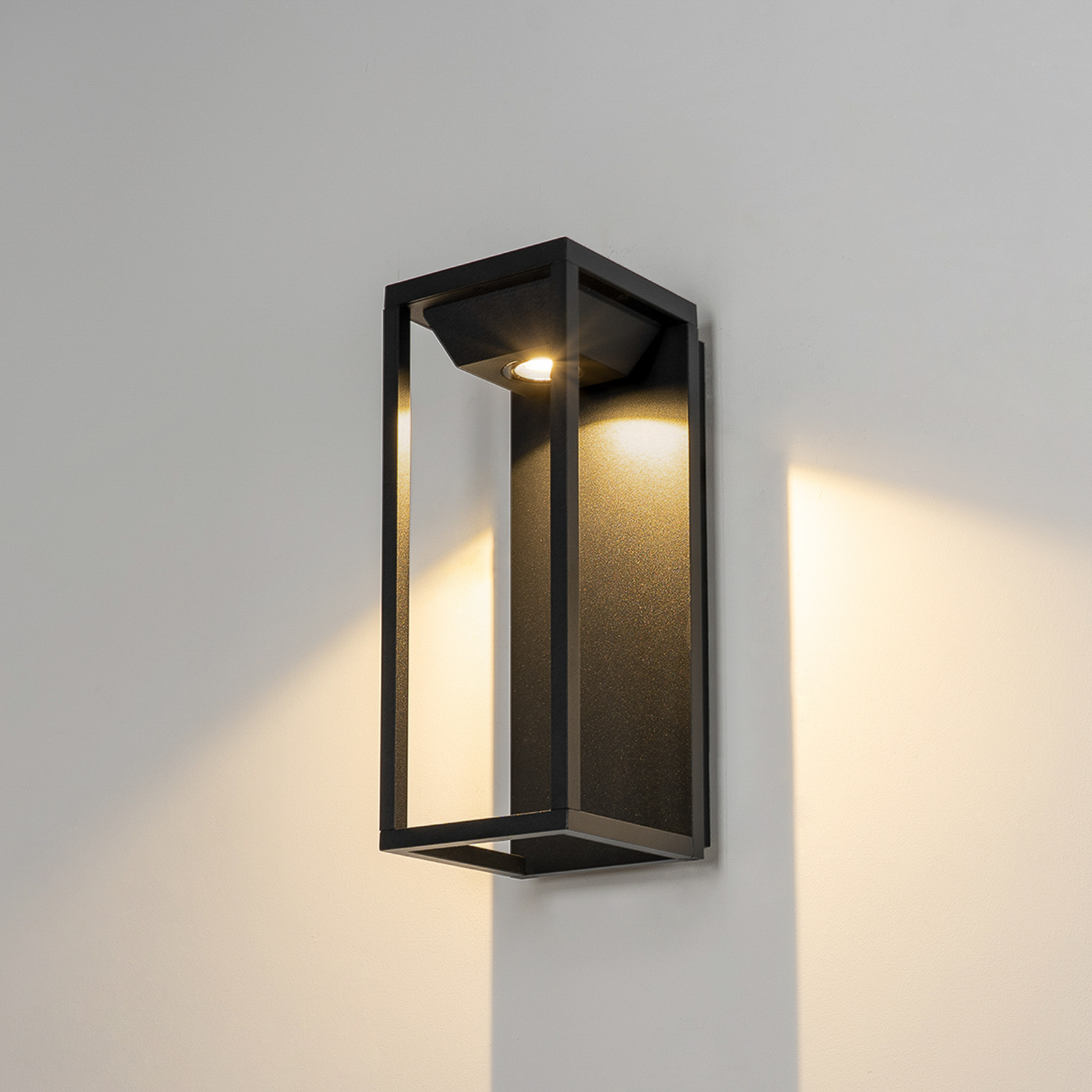 Lucande Faskia LED kültéri fali lámpa, fekete