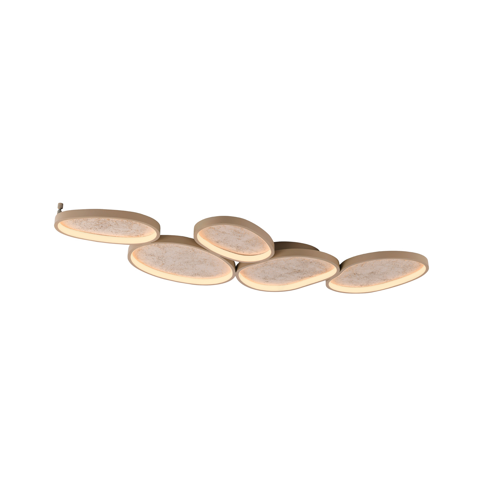 Moonbraker 5 LED ceiling light, sand beige, 3,000K, dimmable