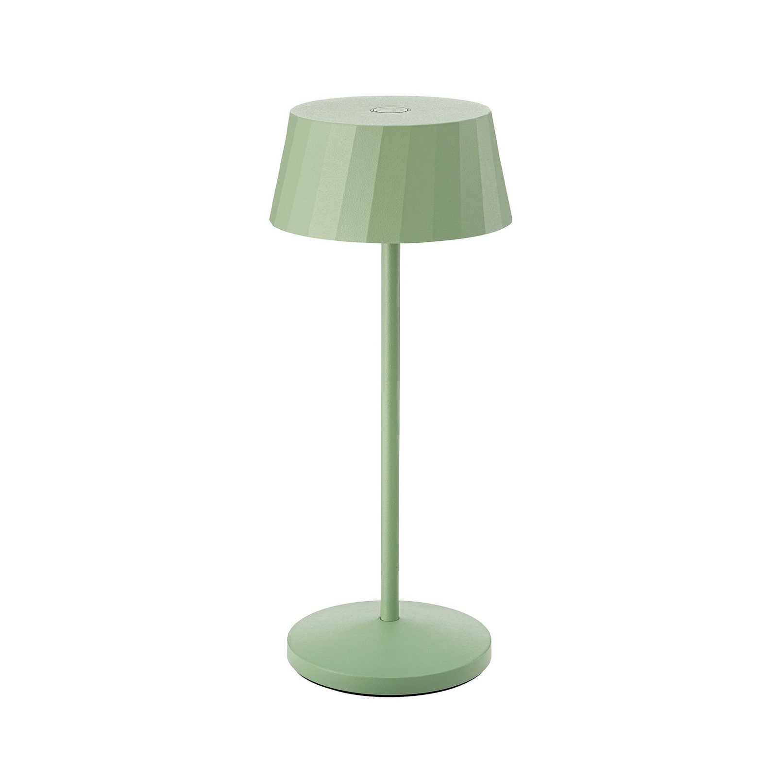 LED újratölthető asztali világítás Facetta, zöld, magasság 22 cm, fém, CCT