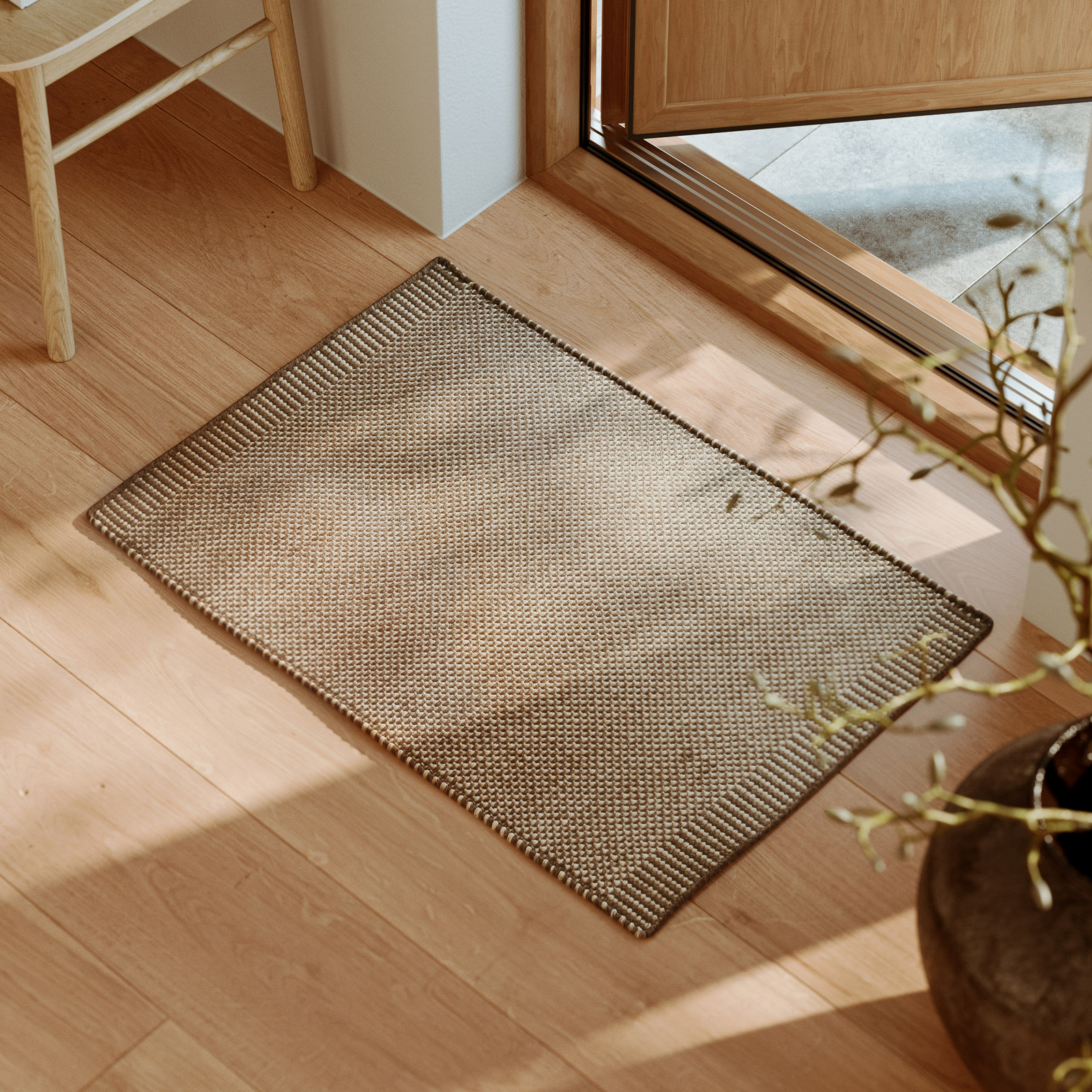 Rombo Türmatte, braun, 60 x 90 cm, Wolle/Jute - Woud