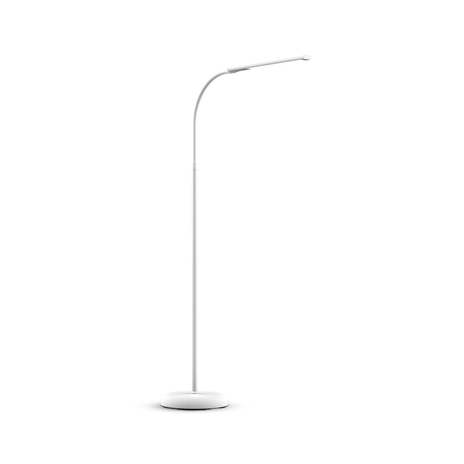 LED stojacia lampa MAULpirro stmievateľná, biela