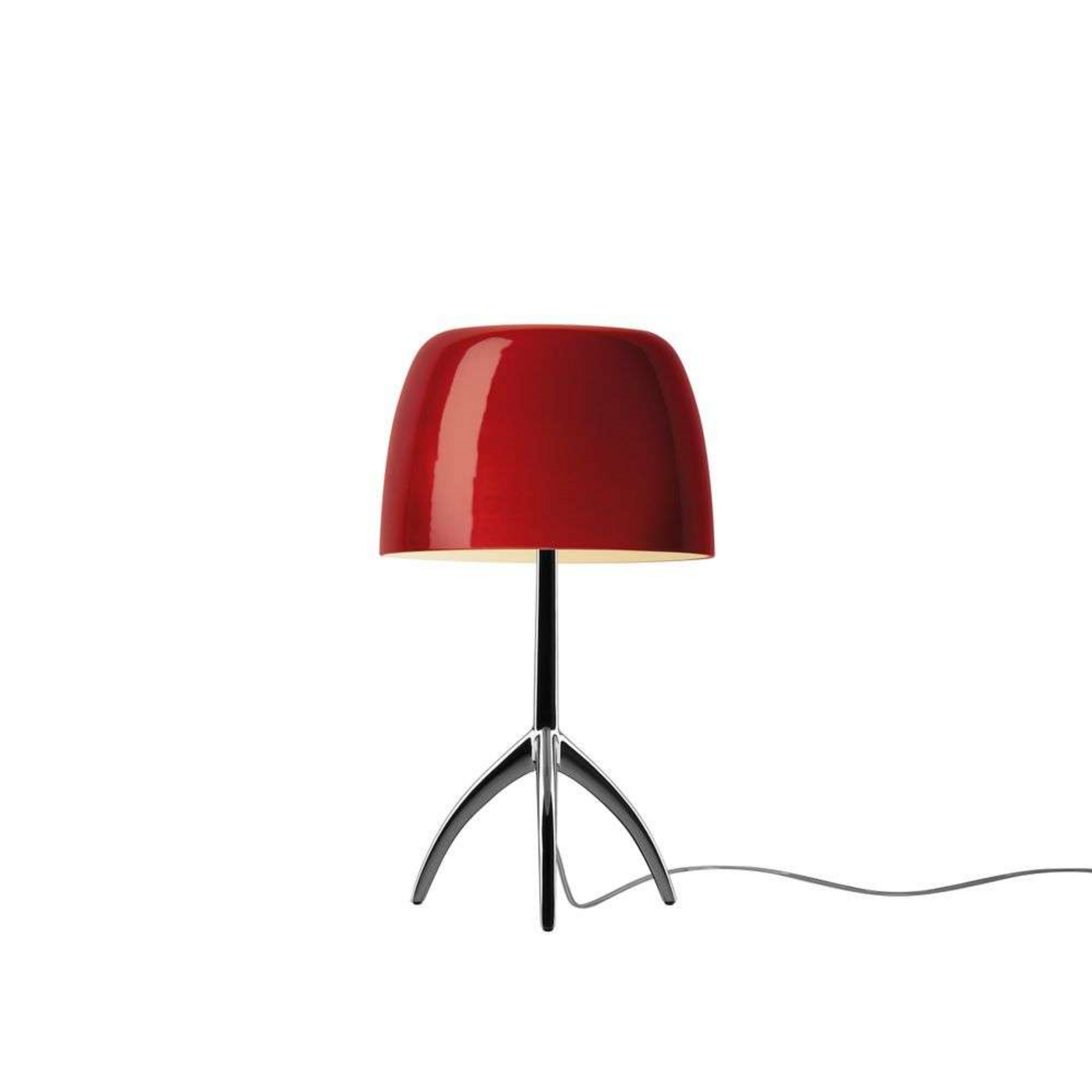 Lumiere Piccola tafellamp, chroom/rood, 35 cm - Foscarini