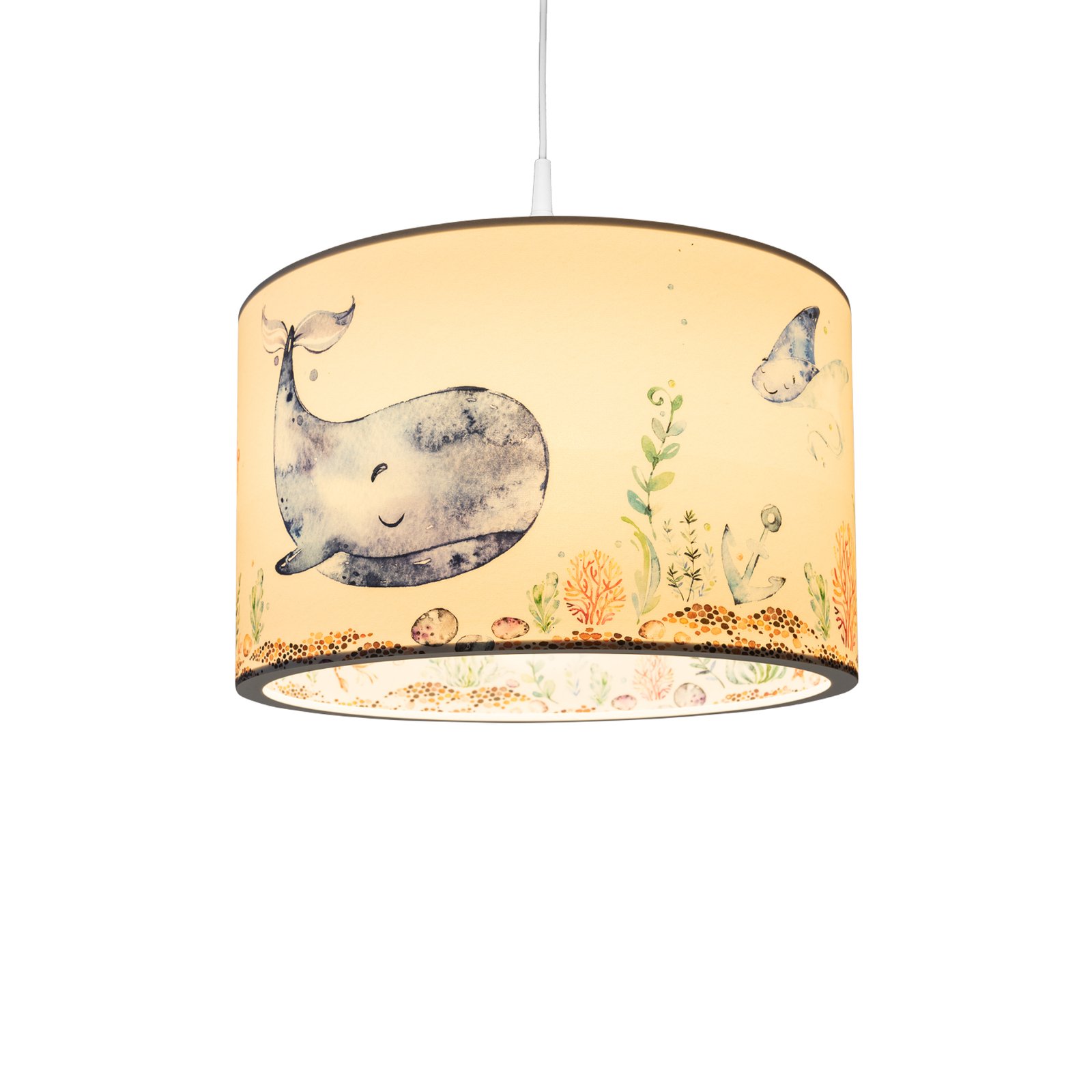 Lampa wisząca 25/40 Zwierzęta morskie, Ø 38 cm, kolorowa, tworzywo sztuczne