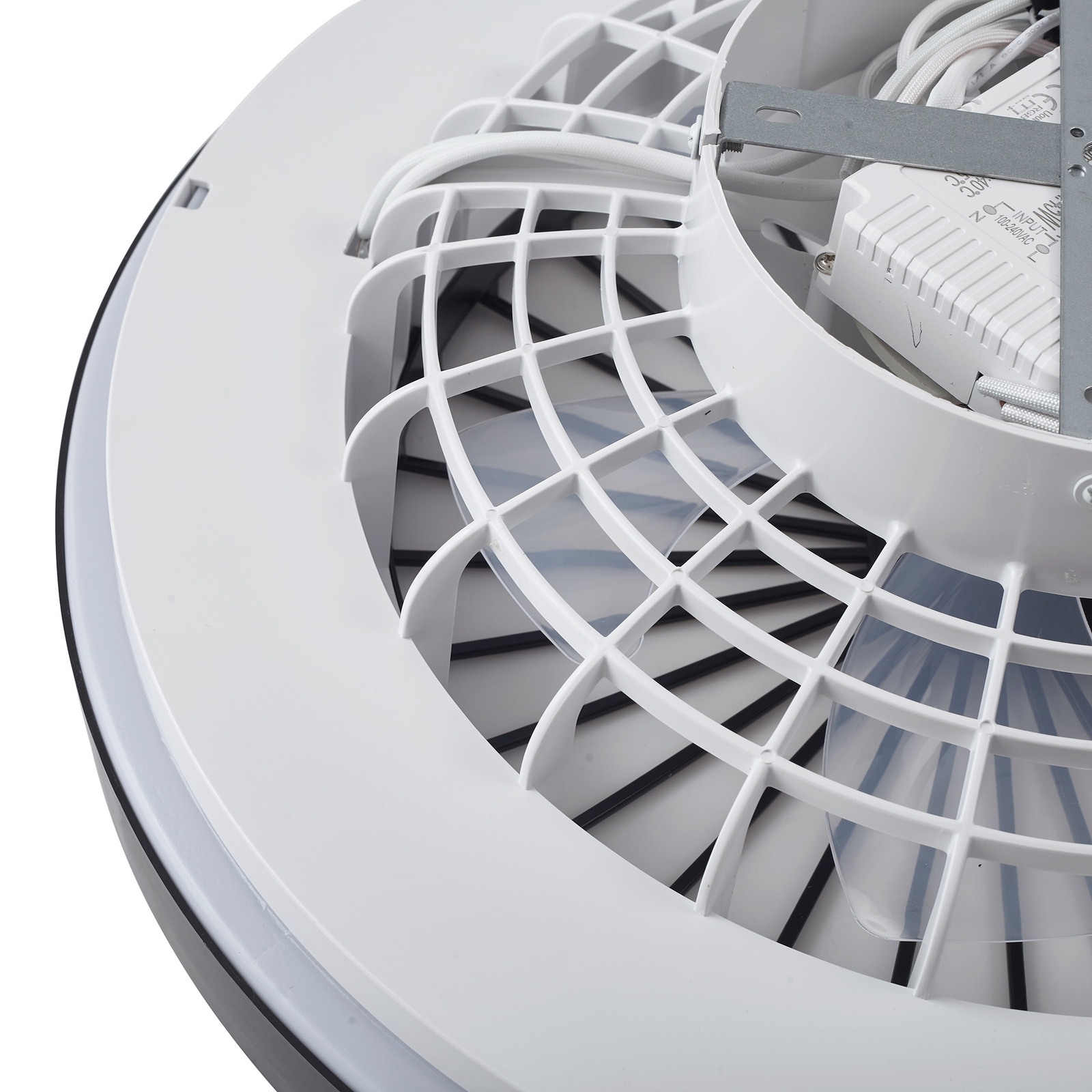 Lindby LED griestu ventilators Teleo, Ø48 cm, melns, DC, Tuya